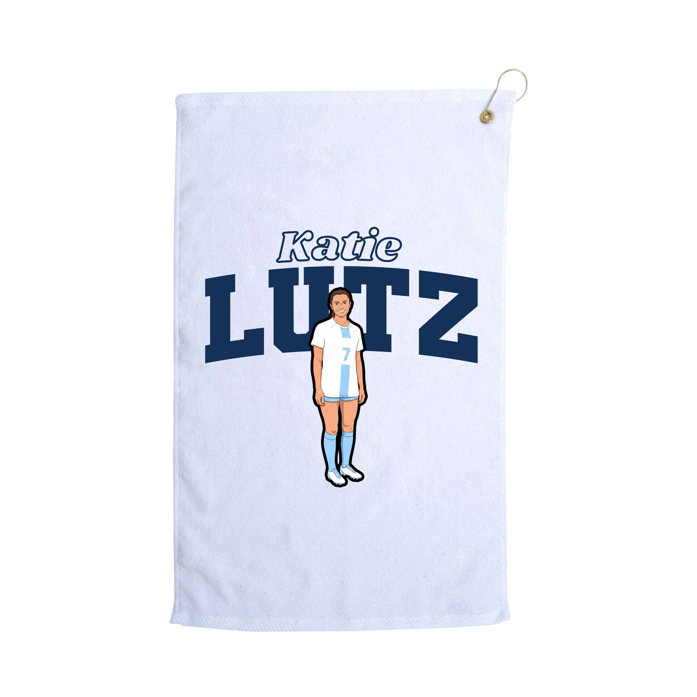 Golf Towel — Name Arch in White