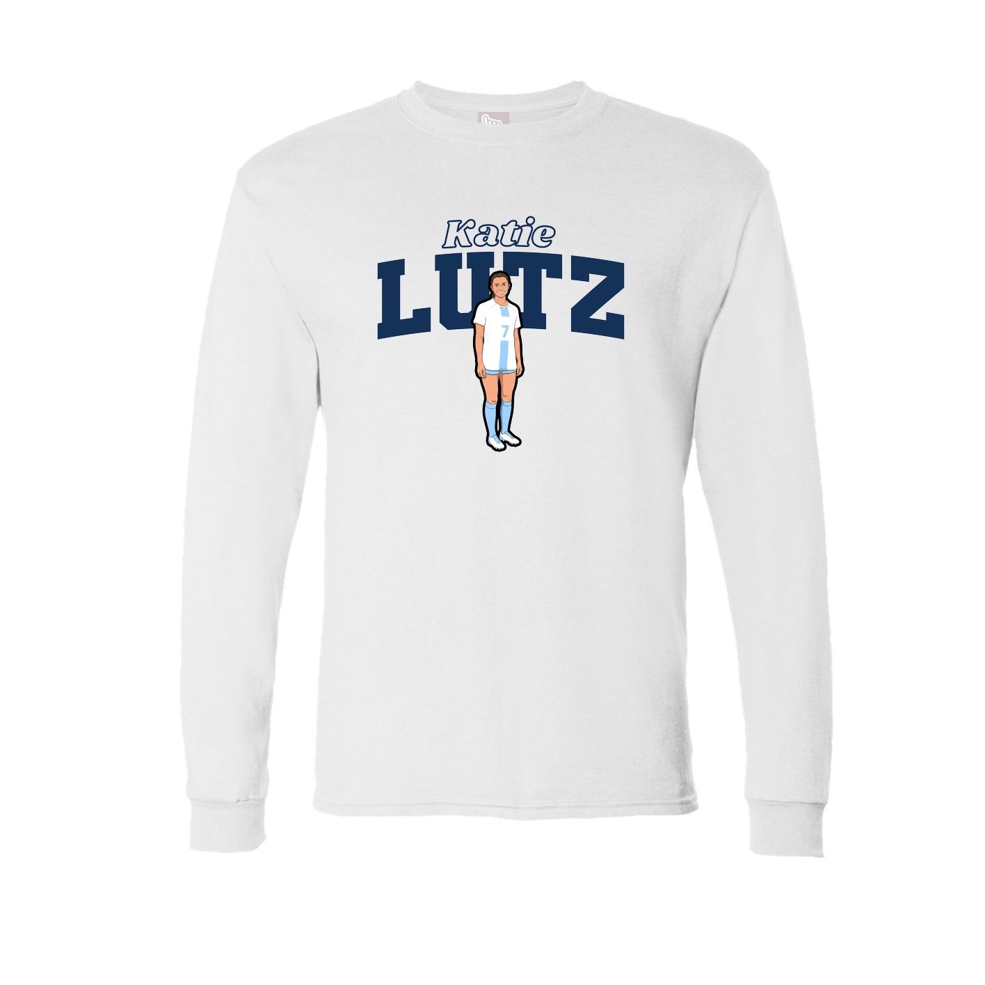 Long Sleeve Tee — Name Arch in White