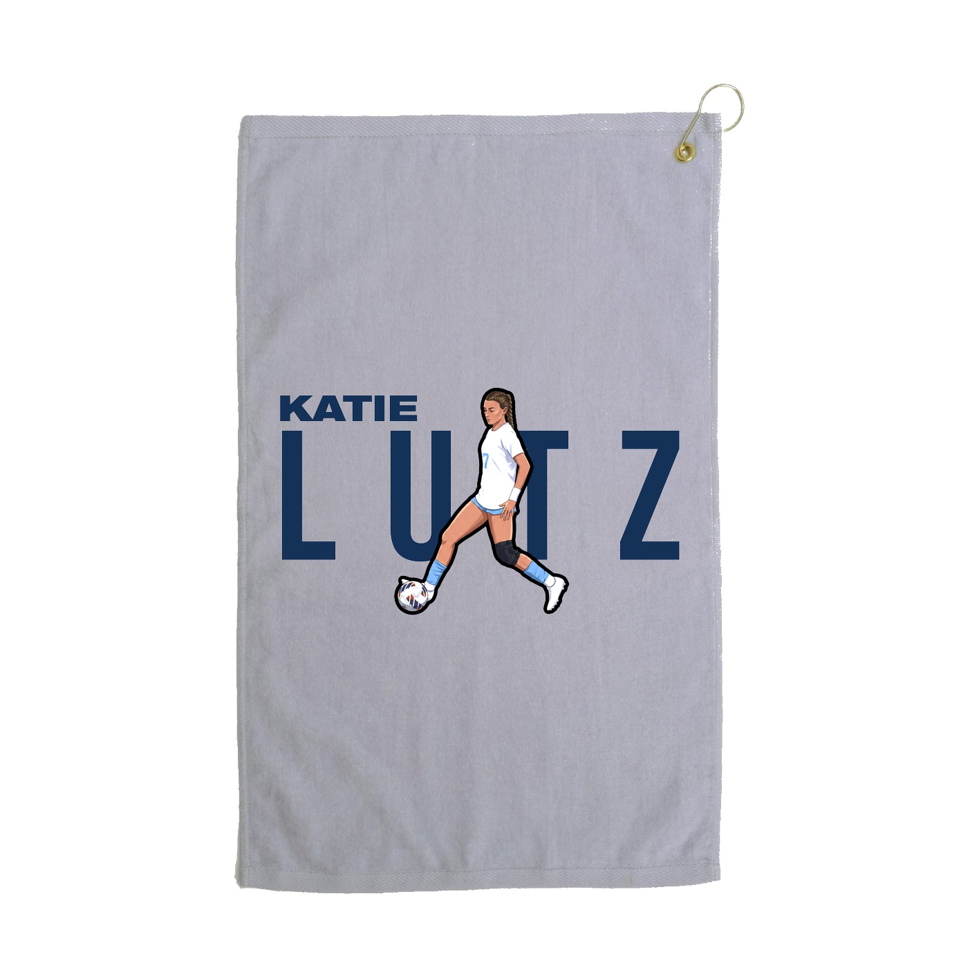 Golf Towel — Player Name in Grey