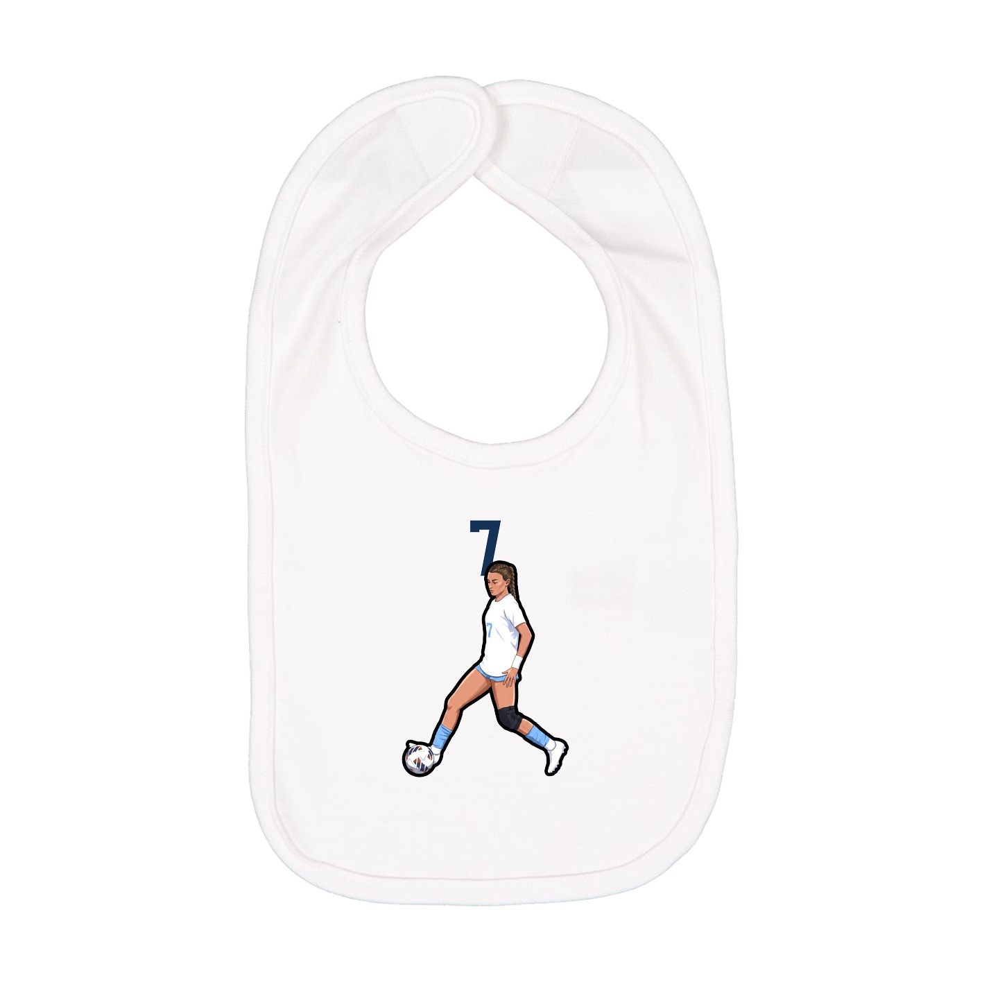 Infant Bib — Number Top in White