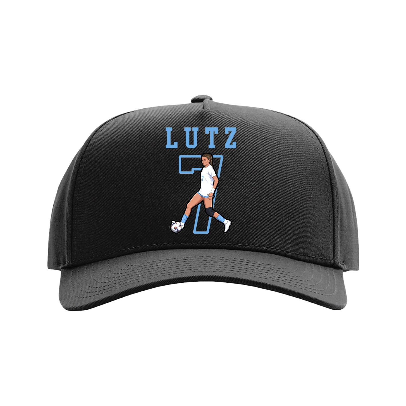 Full Fabric Five-Panel Champ Cap — Shirsey in Black