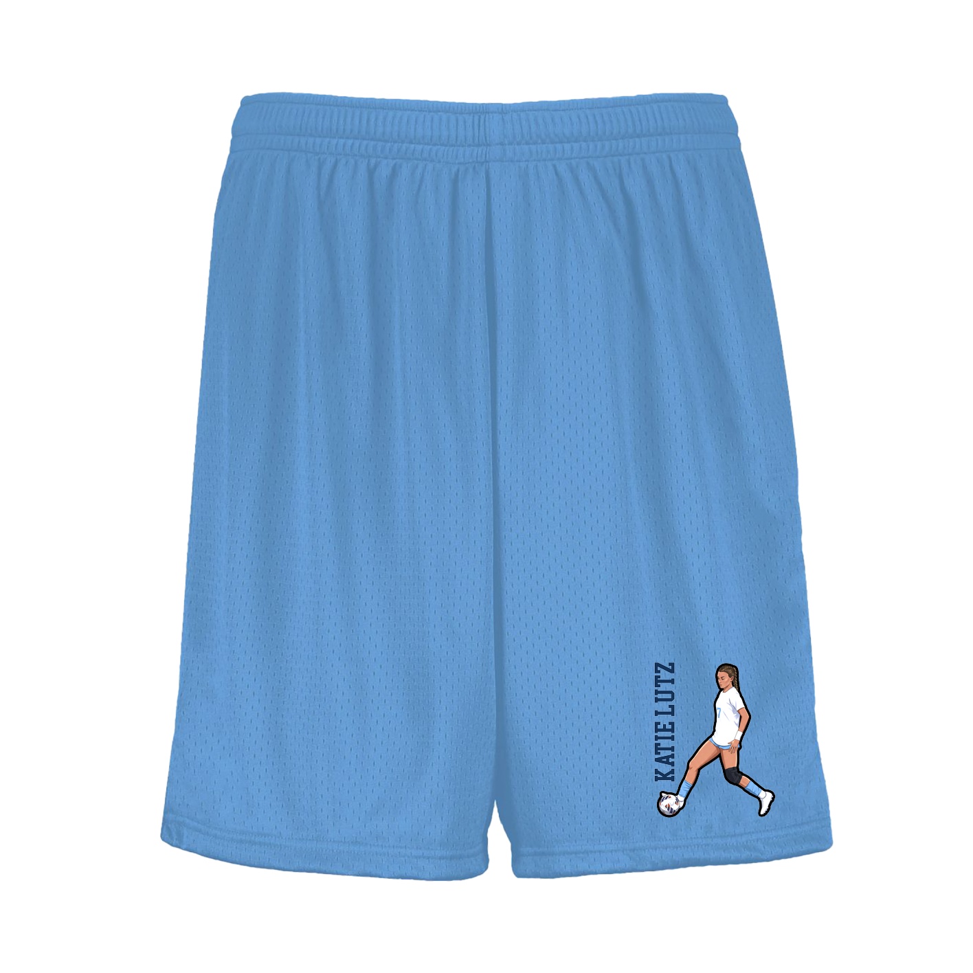 Shorts — Name Vertical in Light Blue