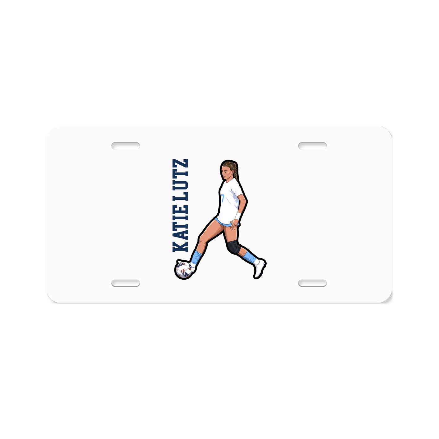 License Plate — Name Vertical in Classic