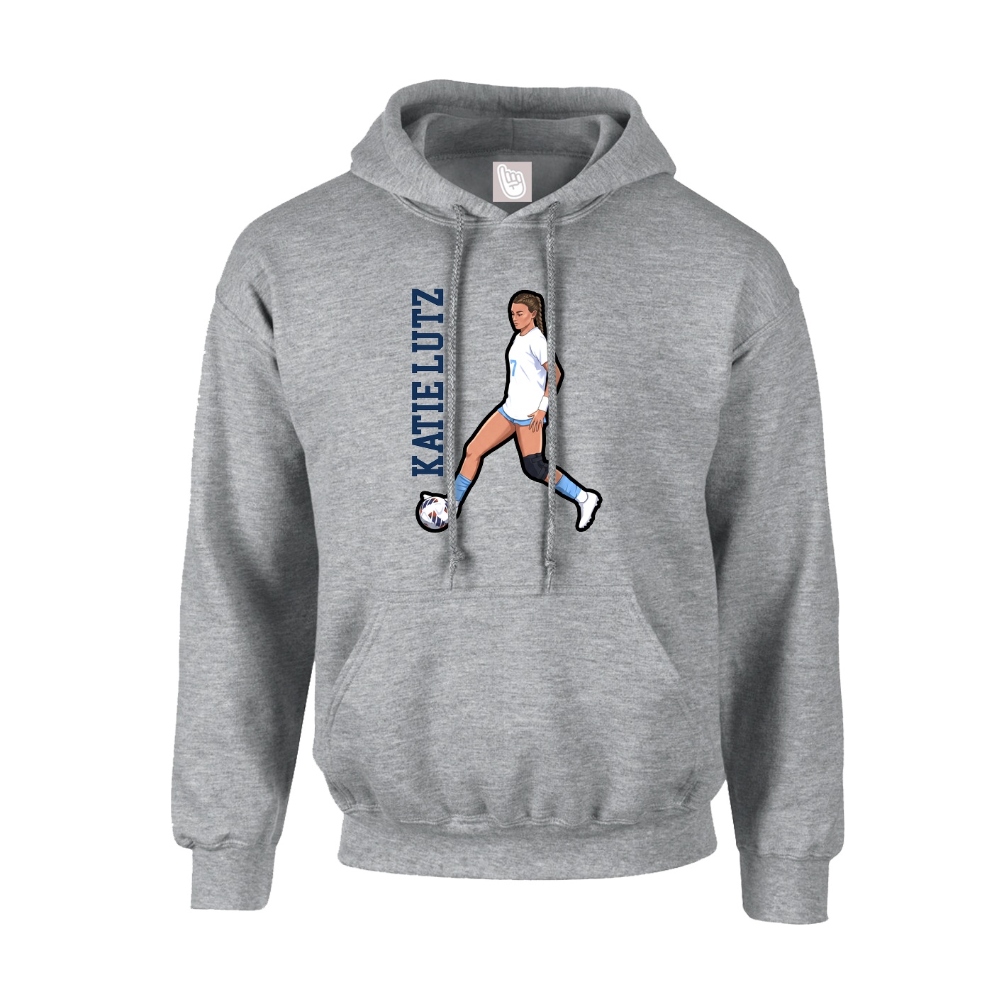Youth Hoodie — Name Vertical in Grey
