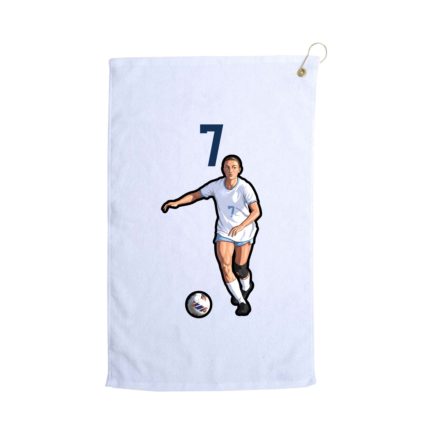 Golf Towel — Number Top in White