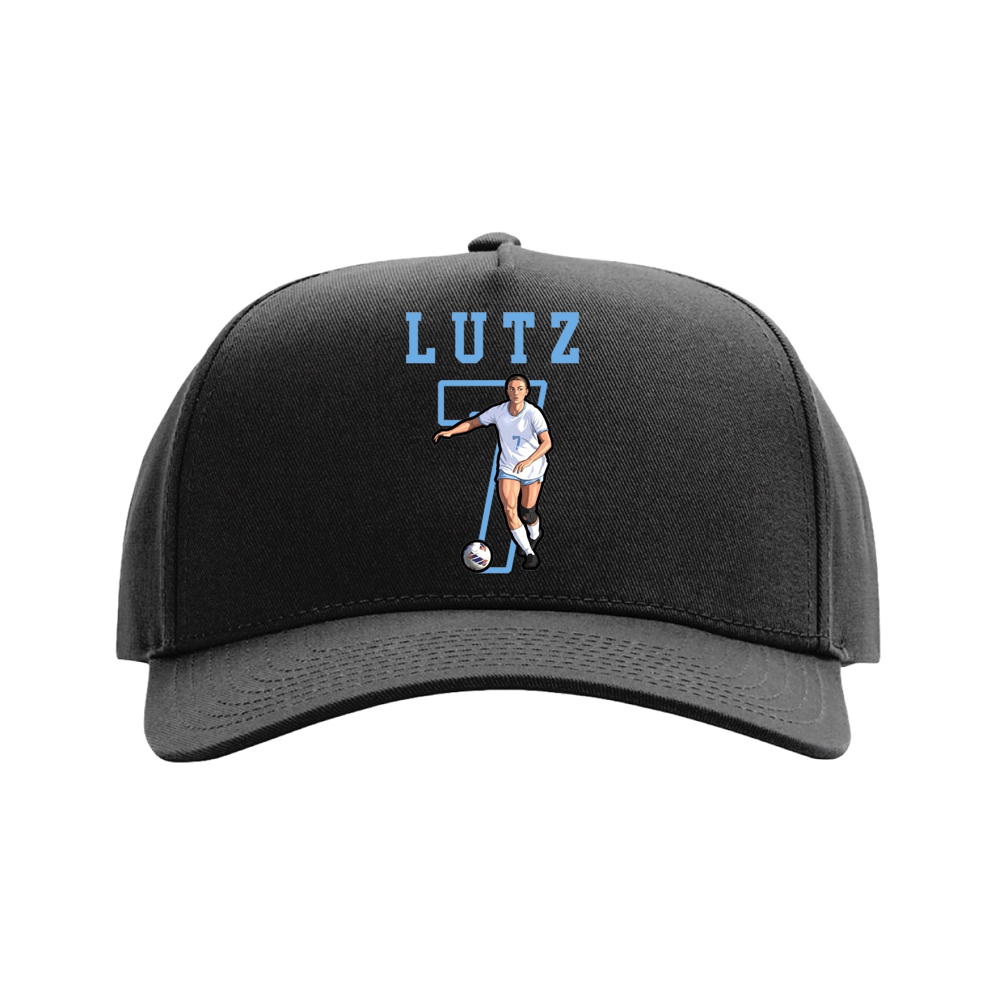 Full Fabric Five-Panel Champ Cap — Shirsey in Black
