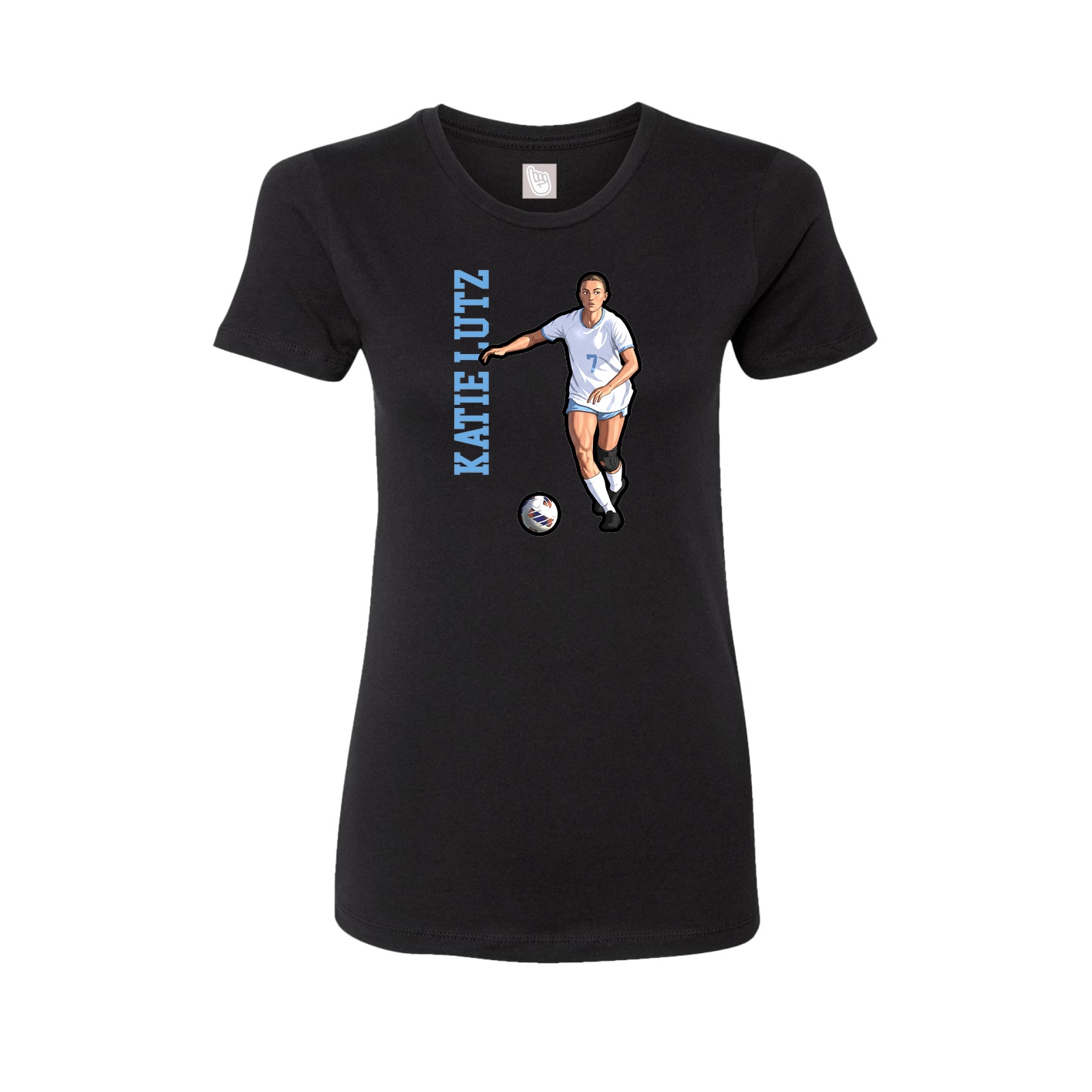 Womens Tee — Name Vertical in Black