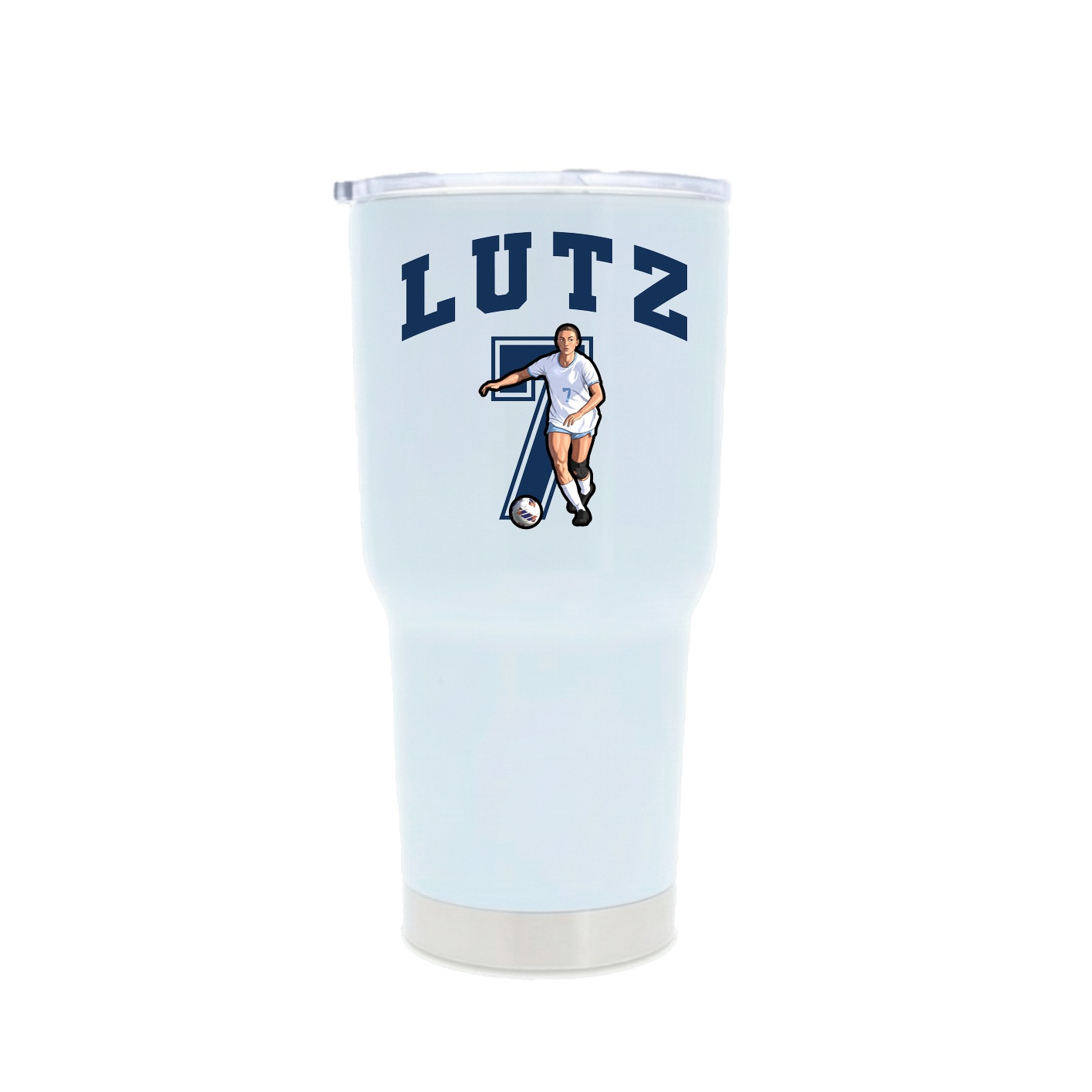 30oz Stainless Steel Tumbler — Number in White