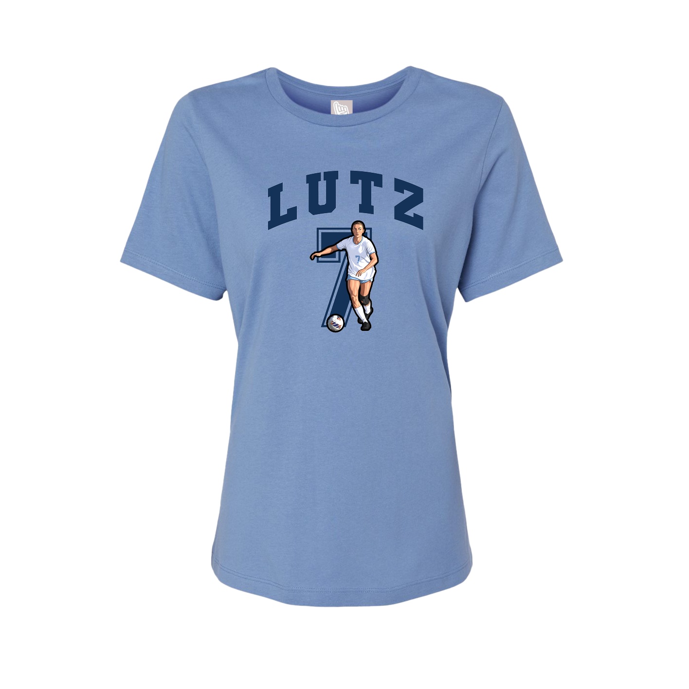Womens Tee — Number in Powder Blue