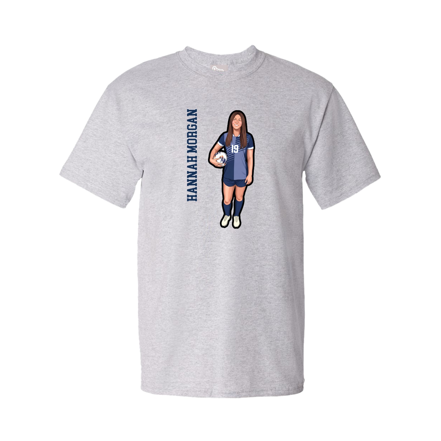 Youth Tee — Name Vertical in Grey