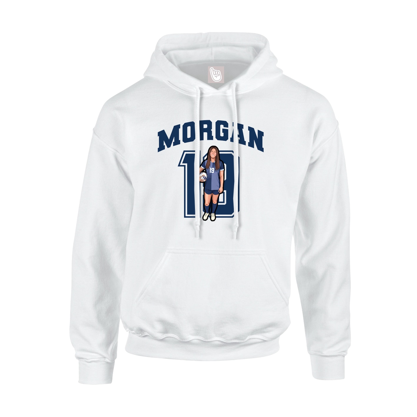 Youth Hoodie — Number in White