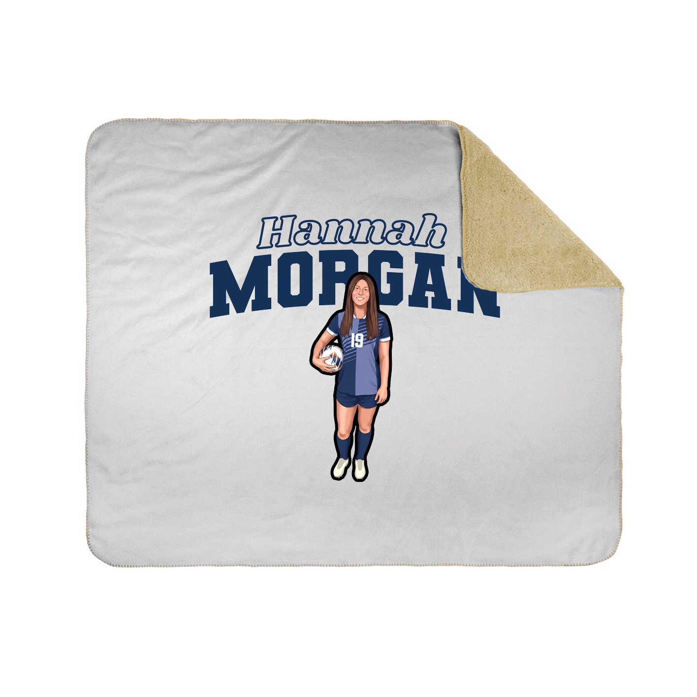 Throw Blanket — Name Arch in White