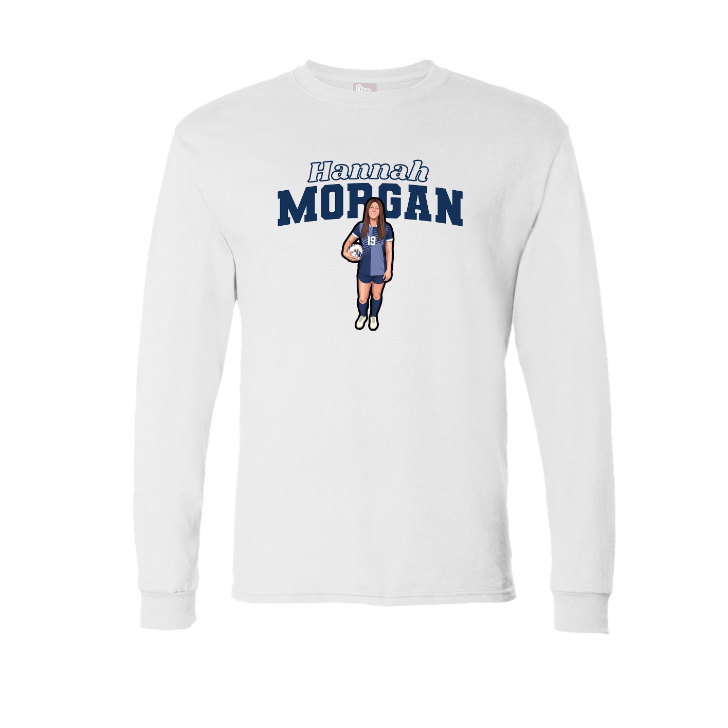 Long Sleeve Tee — Name Arch in White