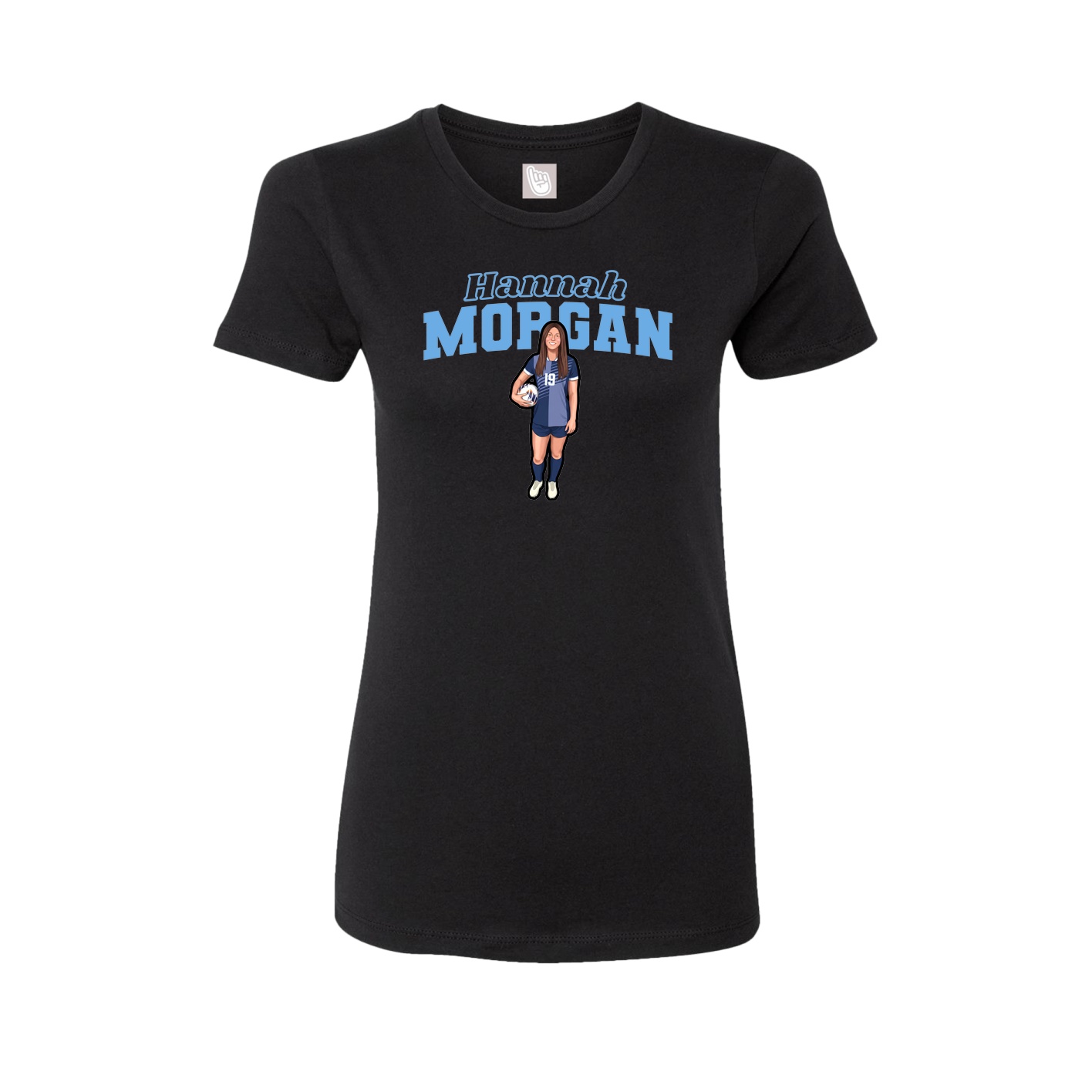 Fitted Women's Tee — Name Arch in Black