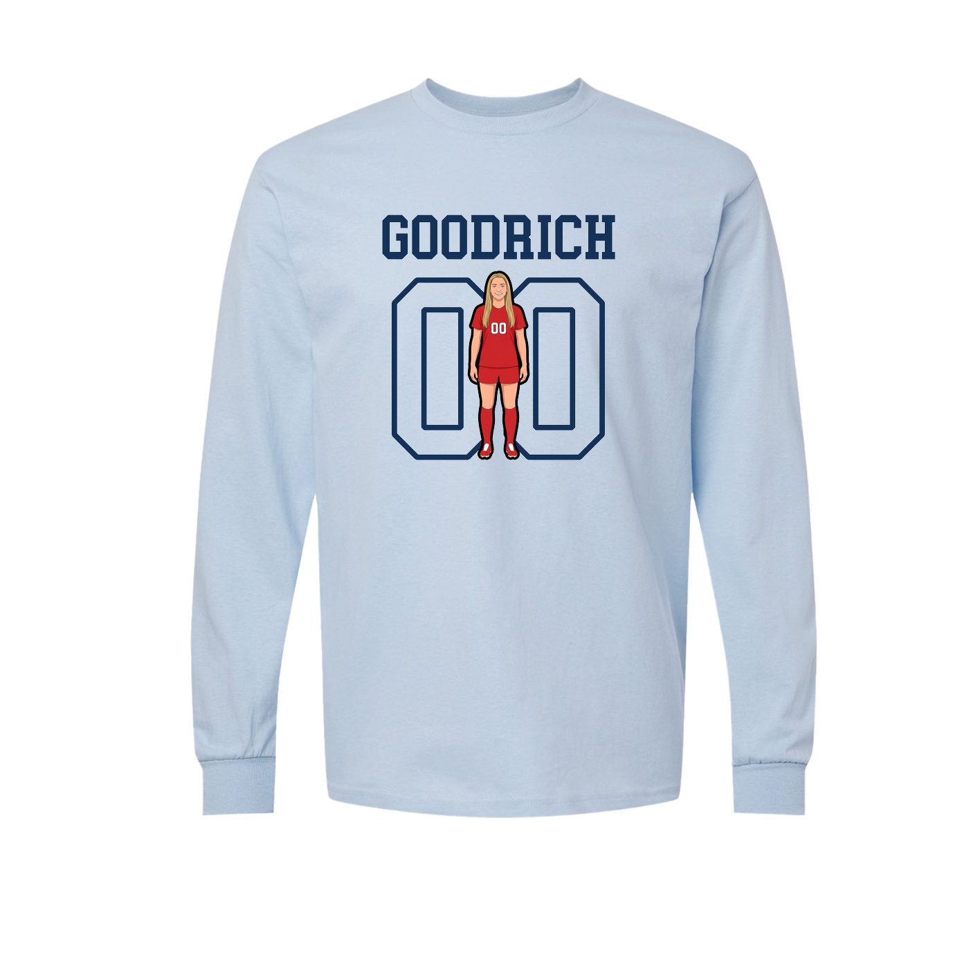 Long Sleeve Tee — Shirsey in Light Blue