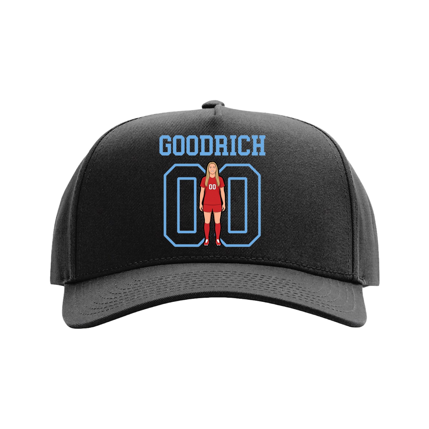 Full Fabric Five-Panel Champ Cap — Shirsey in Black