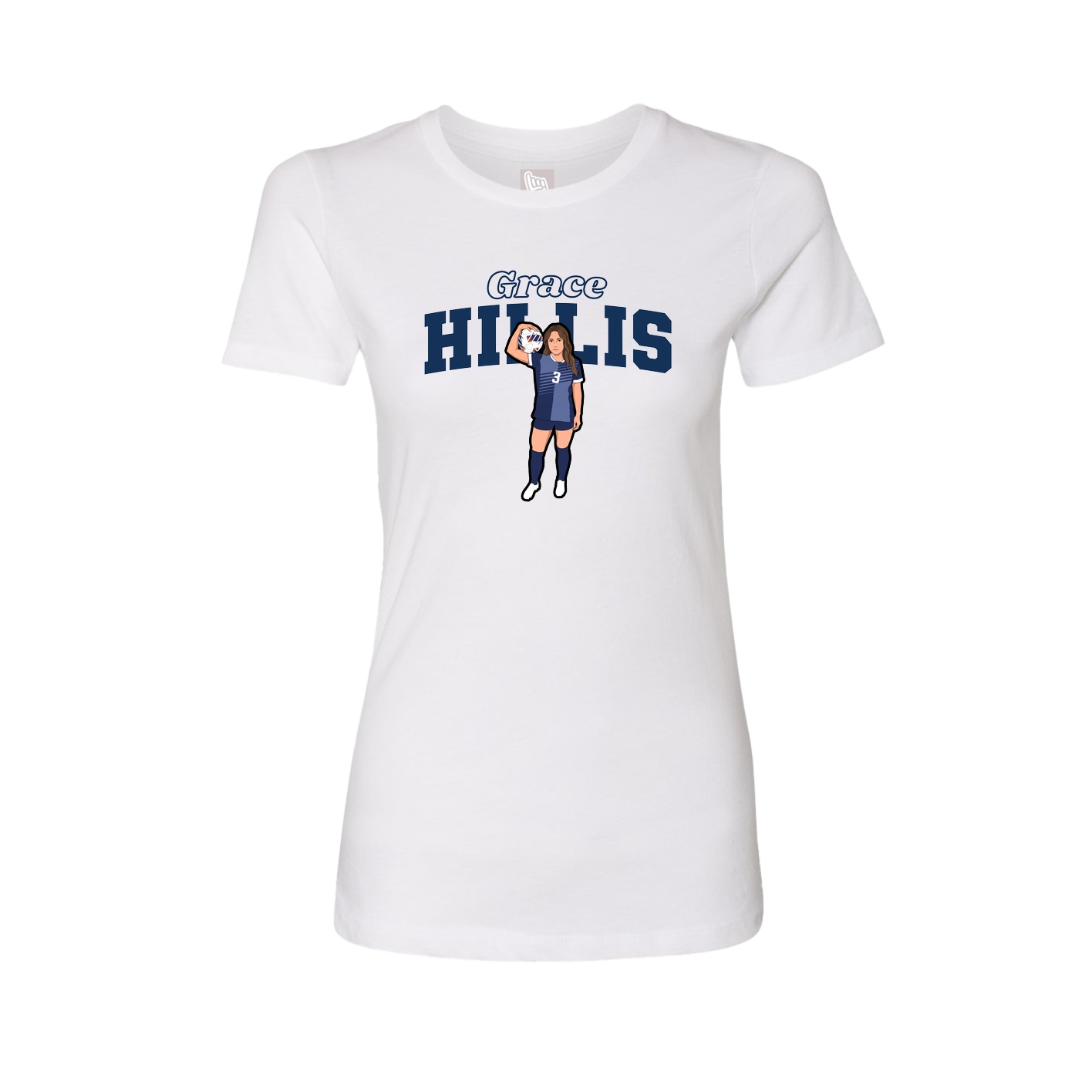 Fitted Women's Tee — Name Arch in White