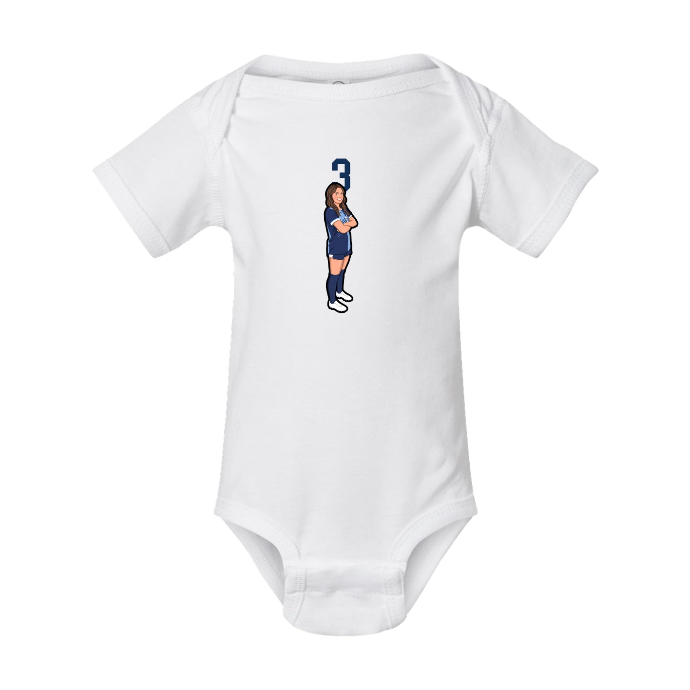 Baby Onesie — Number Top in White