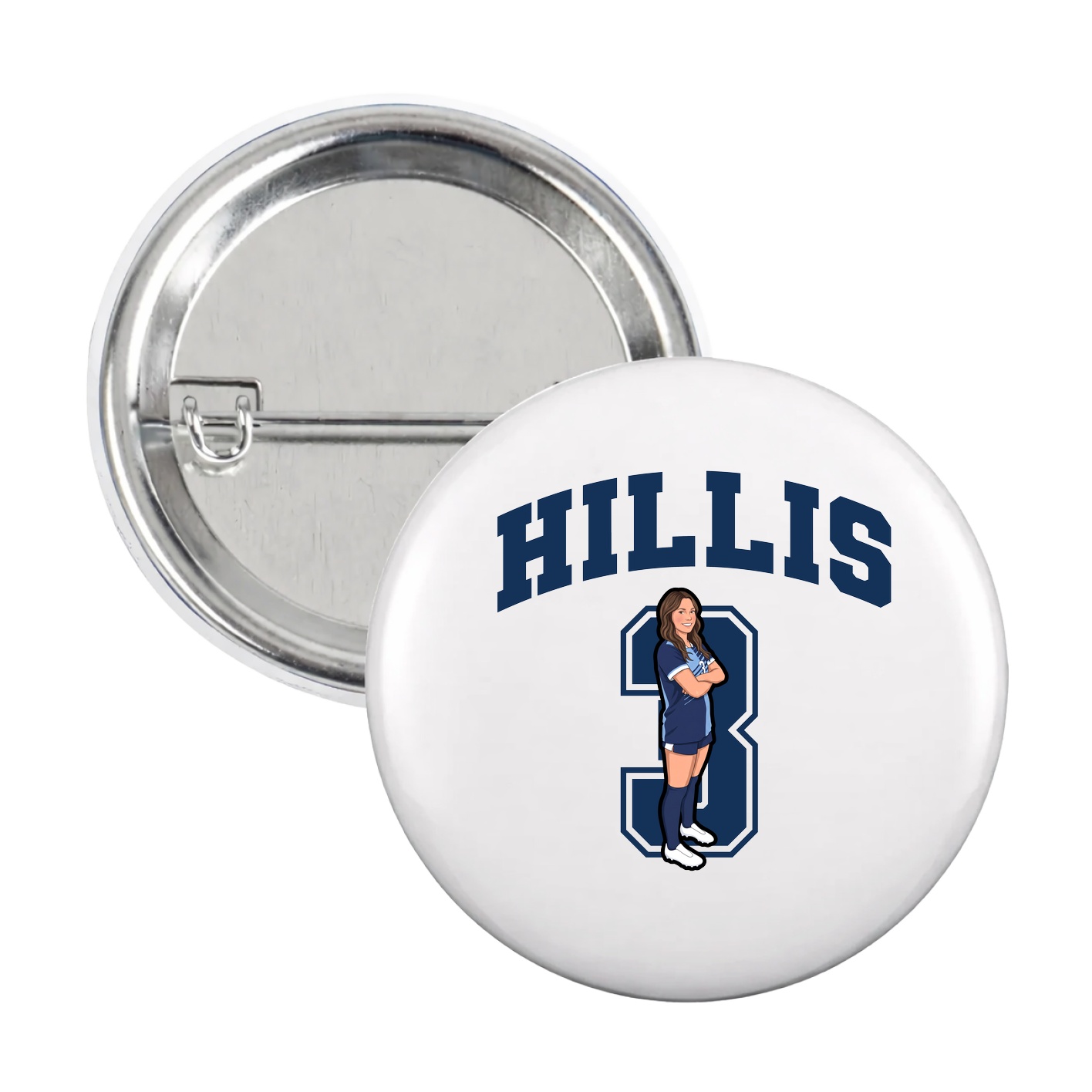 Game Day Button — Number in White