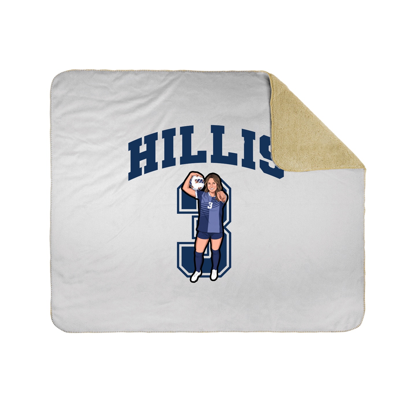 Throw Blanket — Number in White