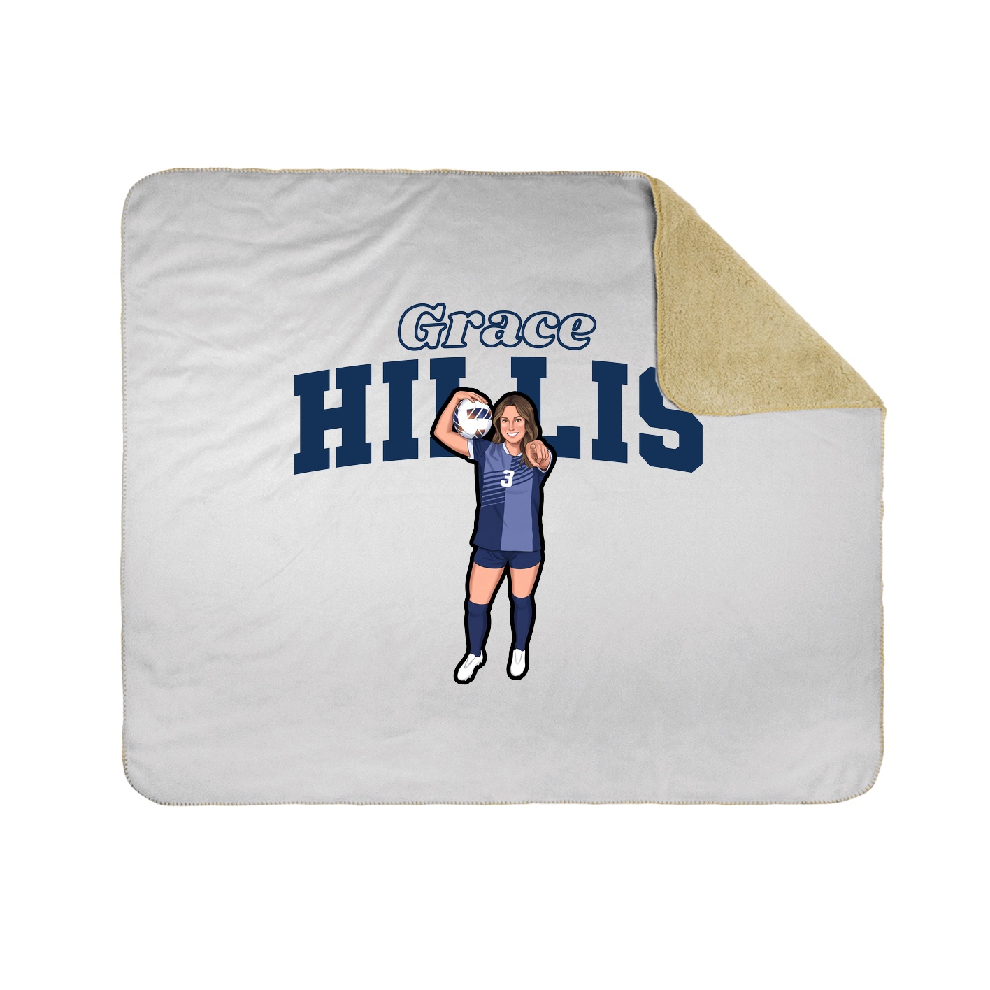 Throw Blanket — Name Arch in White