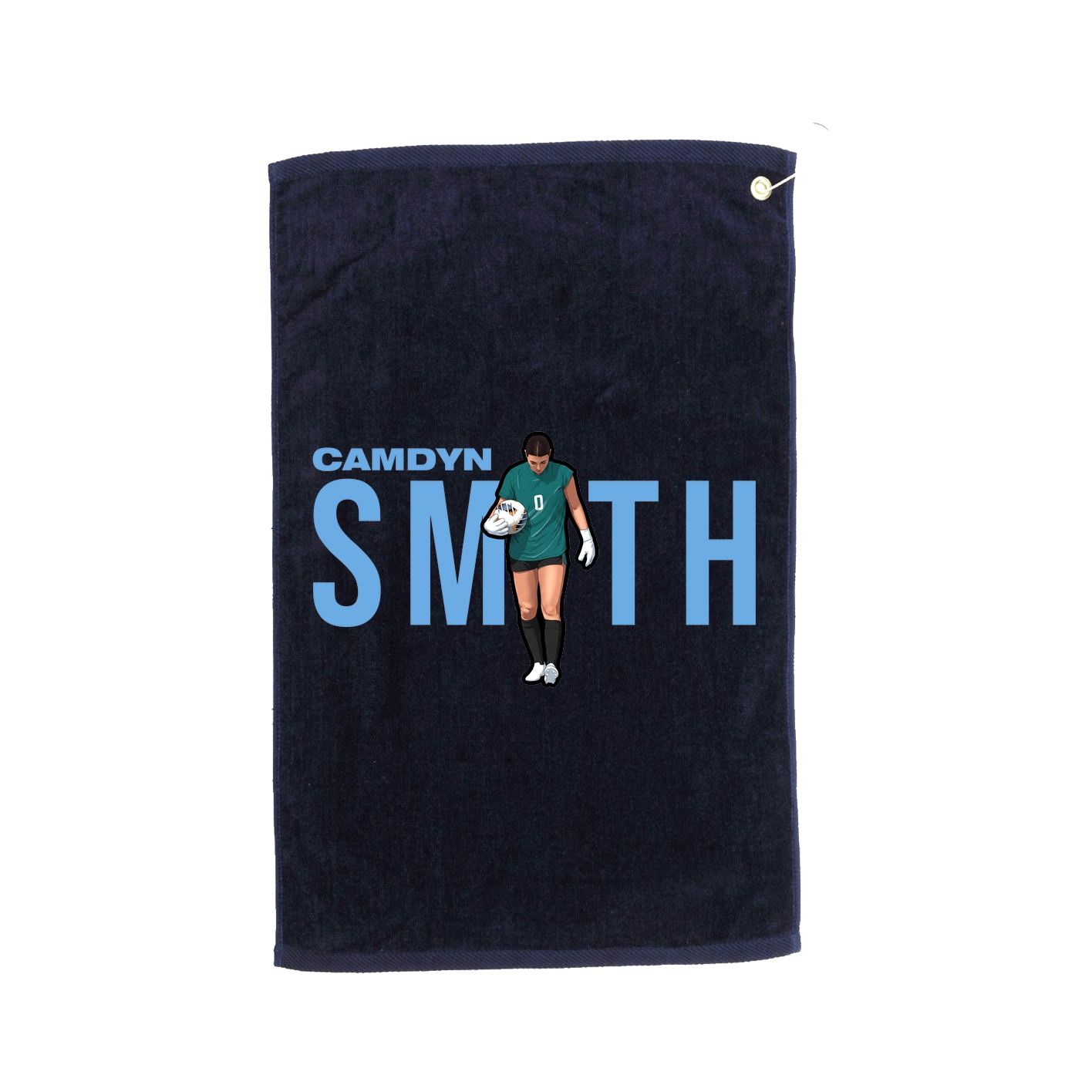 Golf Towel — Player Name in Navy