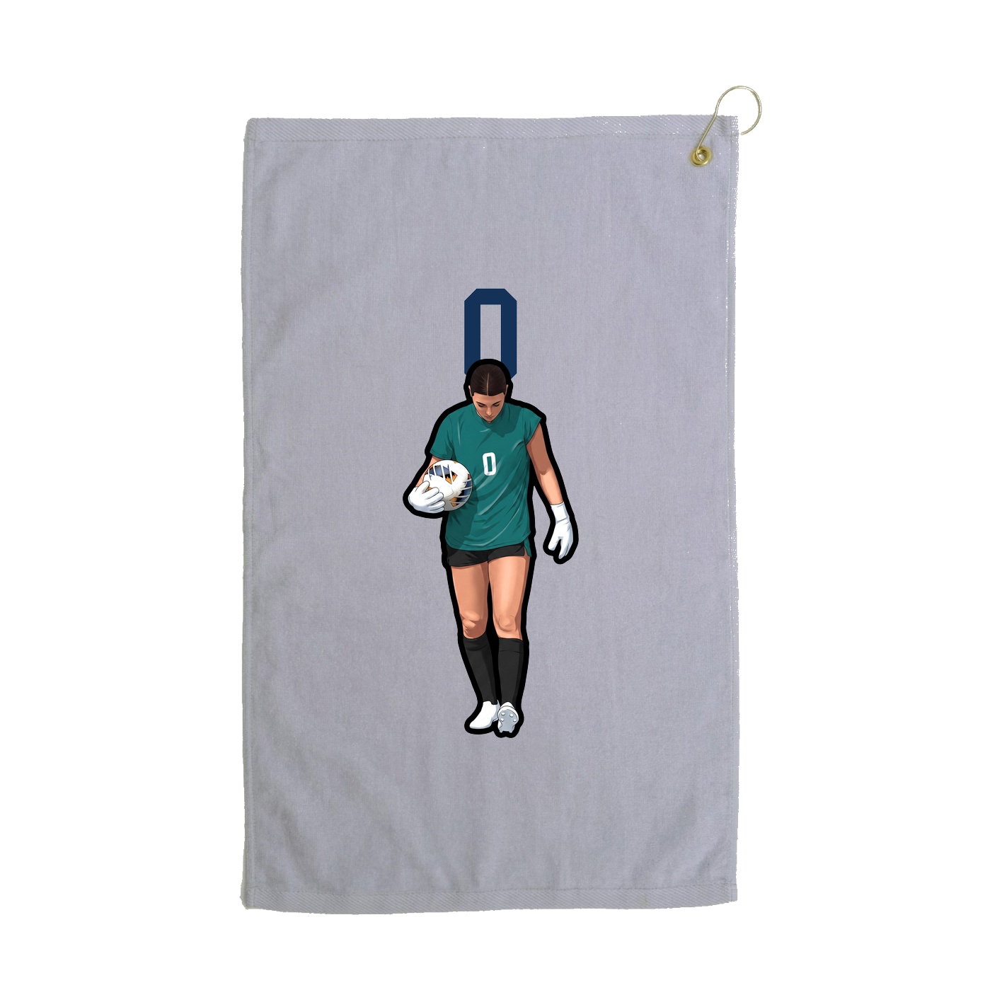 Golf Towel — Number Top in Grey