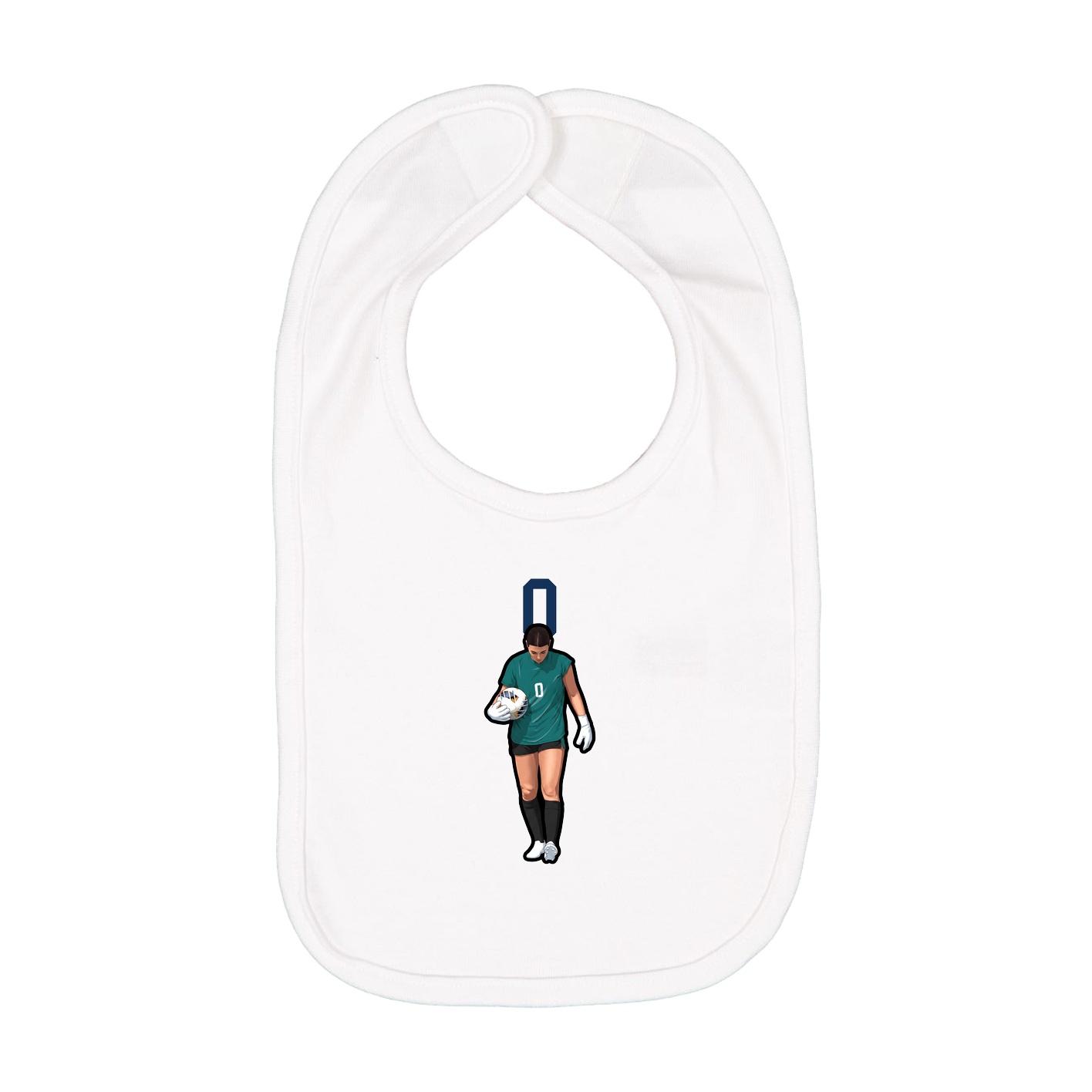 Infant Bib — Number Top in White