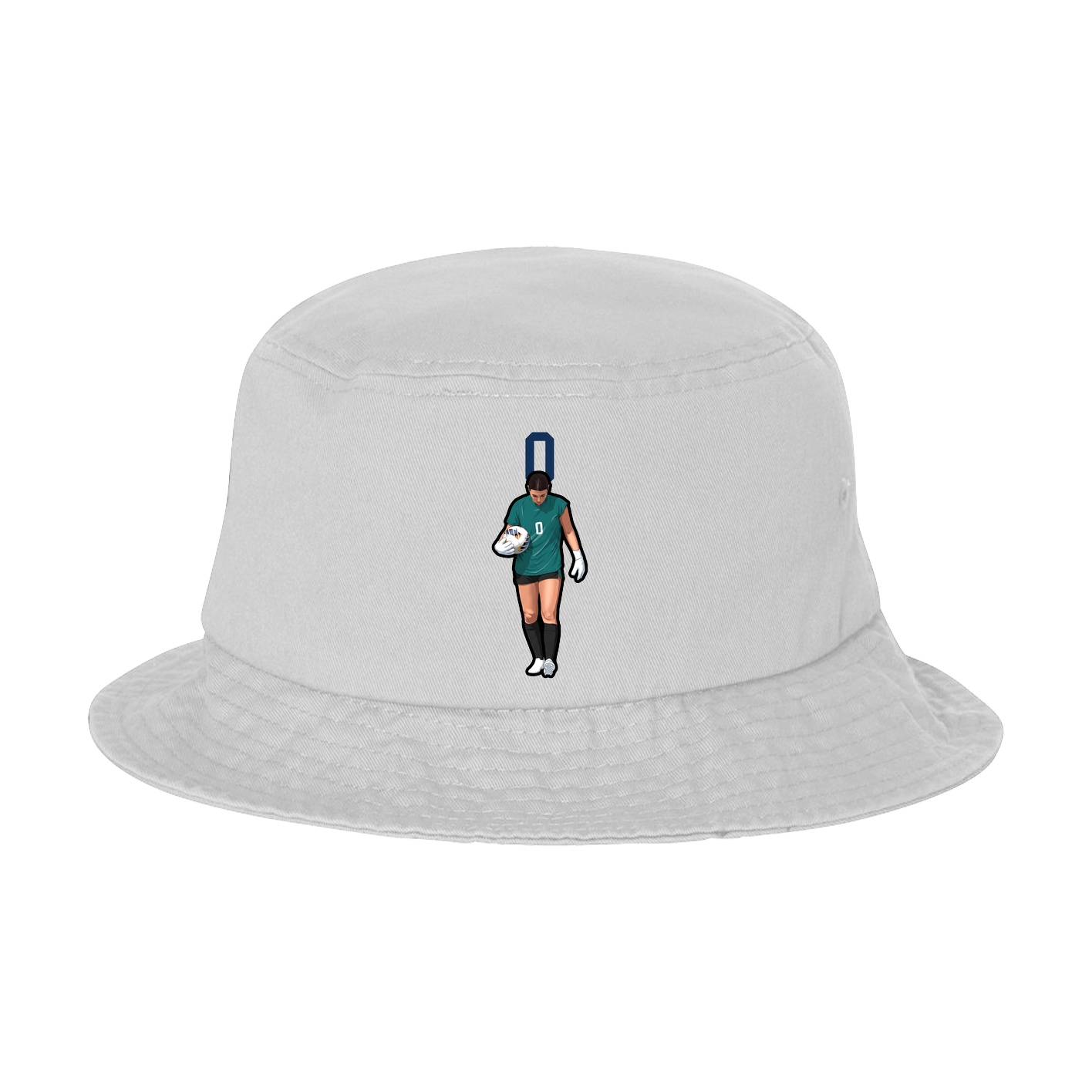 Bucket Cap — Number Top in White