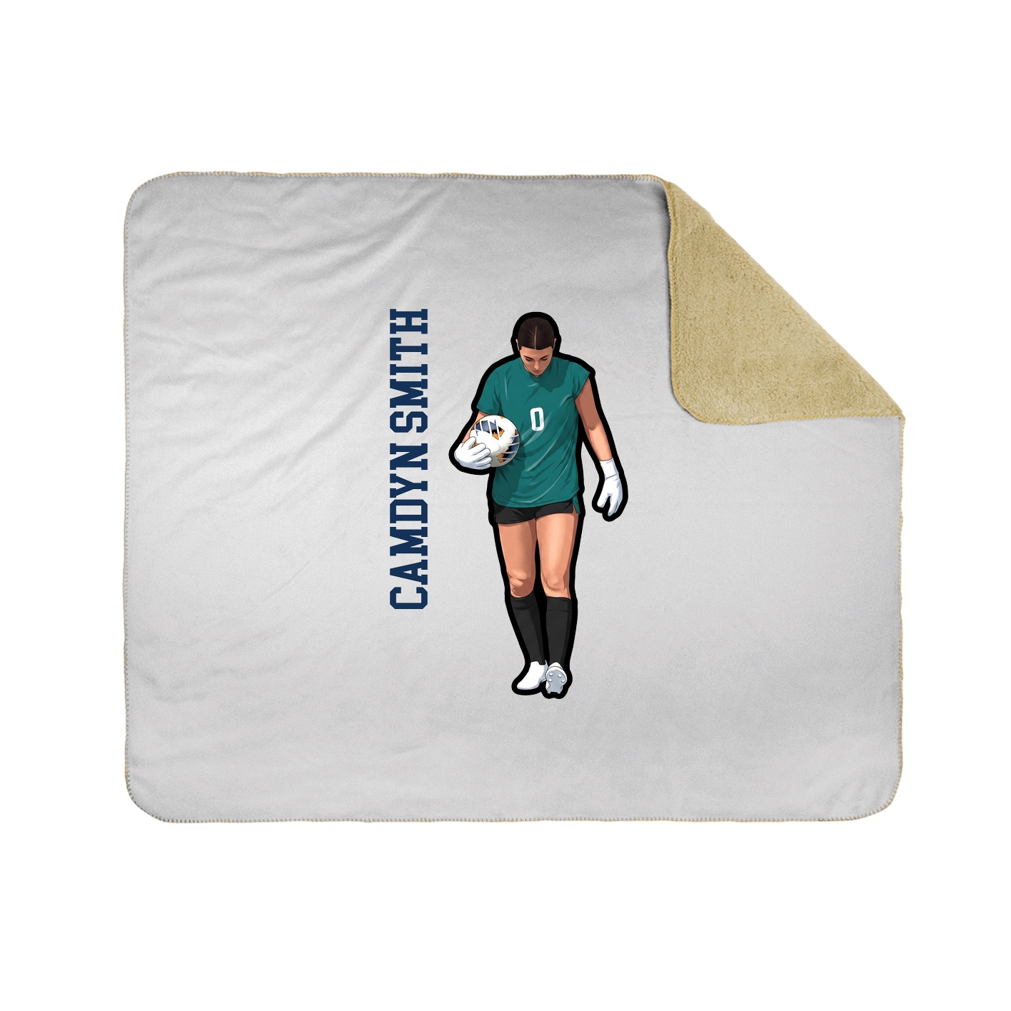 Throw Blanket — Name Vertical in White