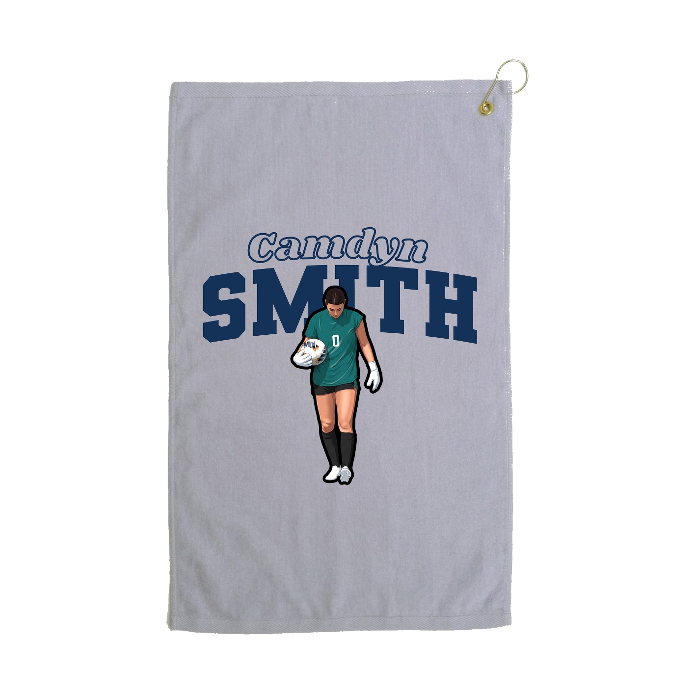 Golf Towel — Name Arch in Grey