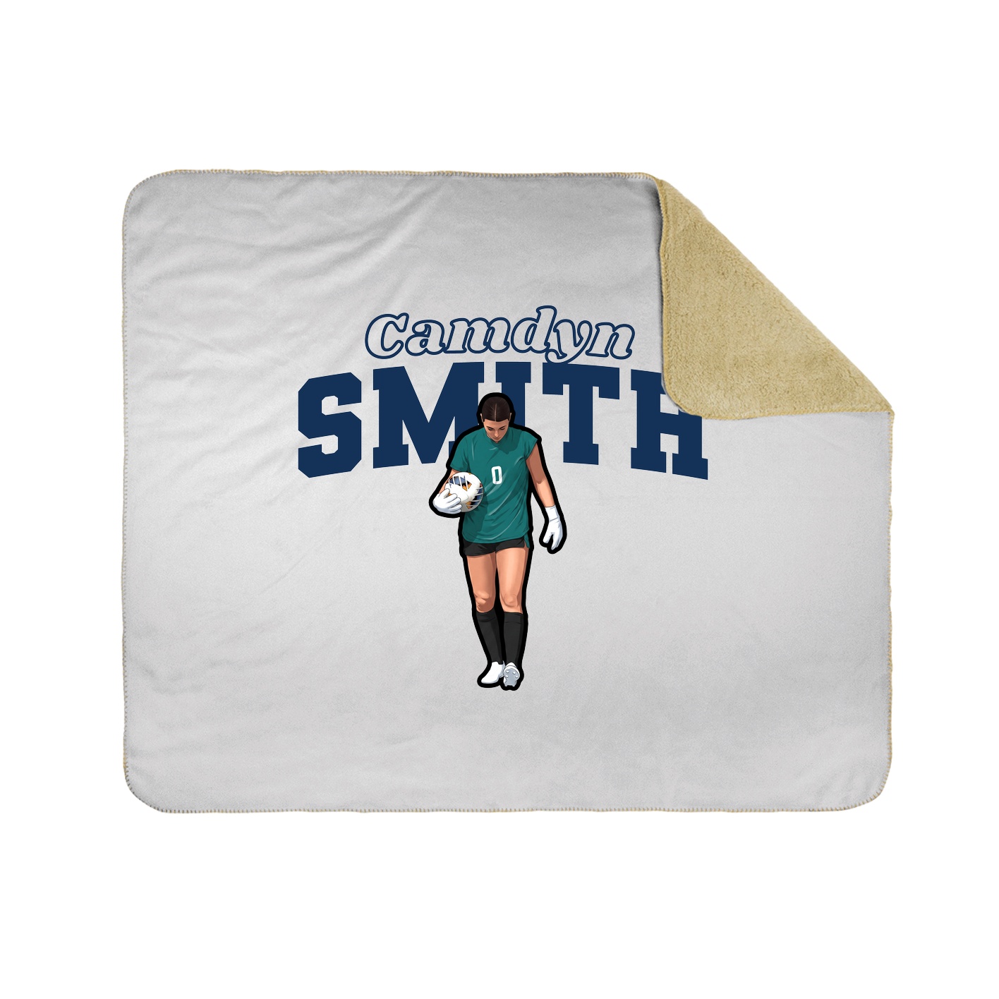 Throw Blanket — Name Arch in White
