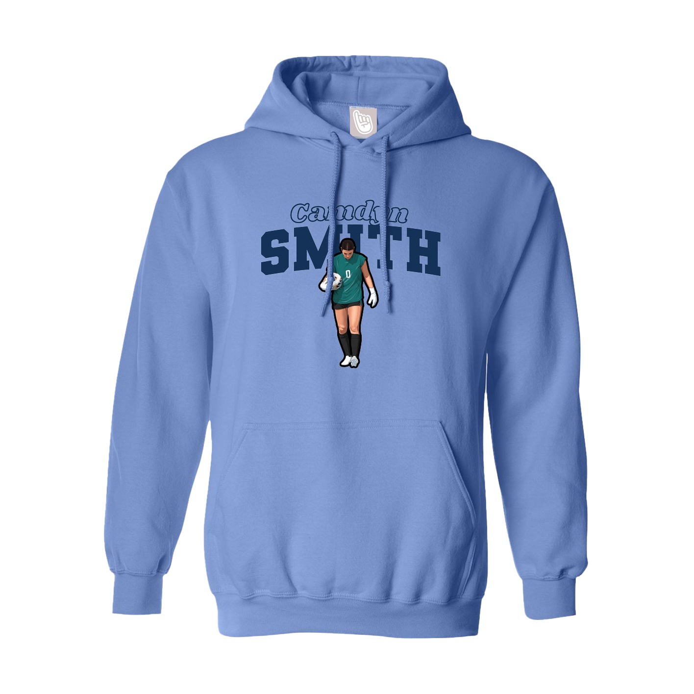 Youth Hoodie — Name Arch in Powder Blue