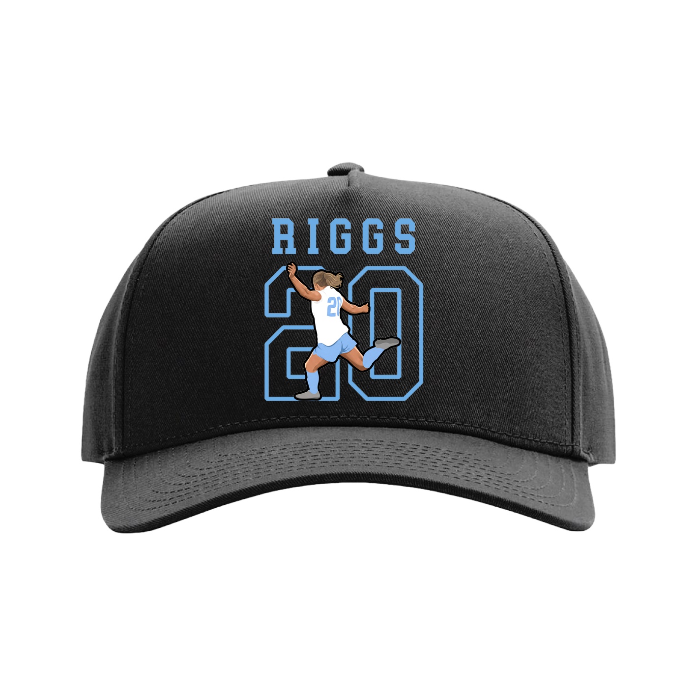 Full Fabric Five-Panel Champ Cap — Shirsey in Black
