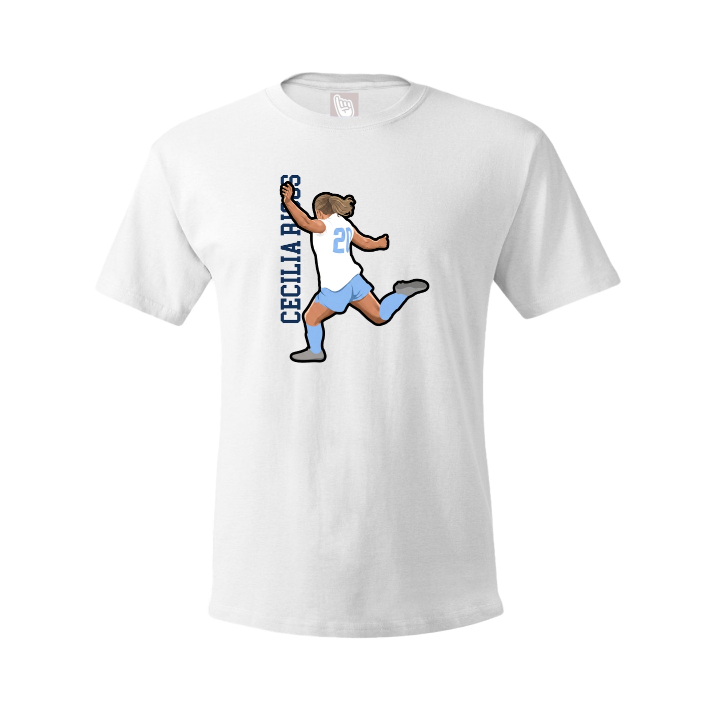 Youth Tee — Name Vertical in White