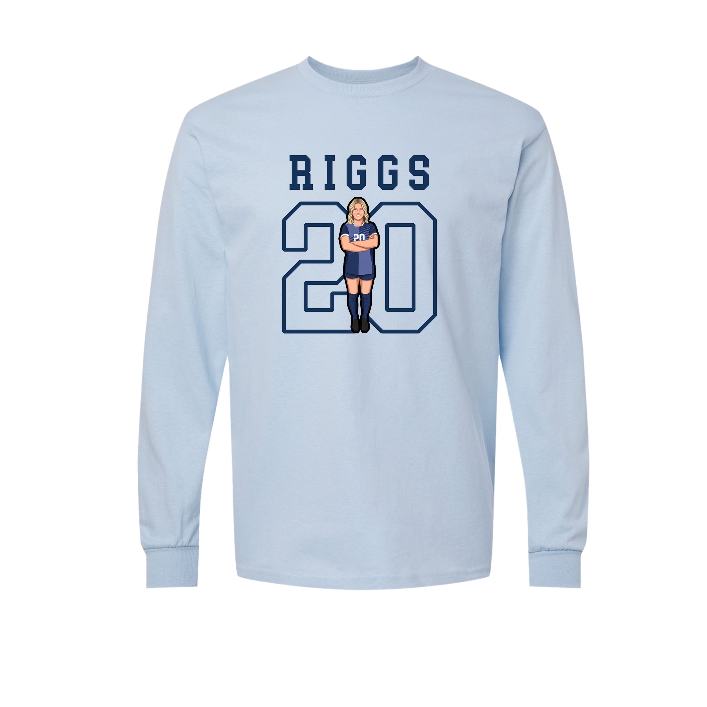Long Sleeve Tee — Shirsey in Light Blue