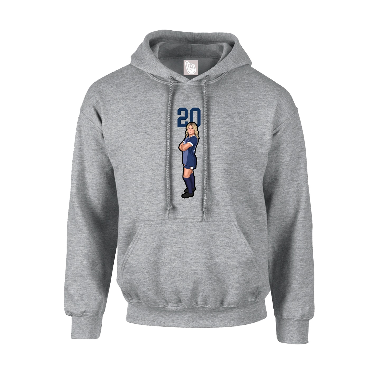 Hoodie — Number Top in Grey