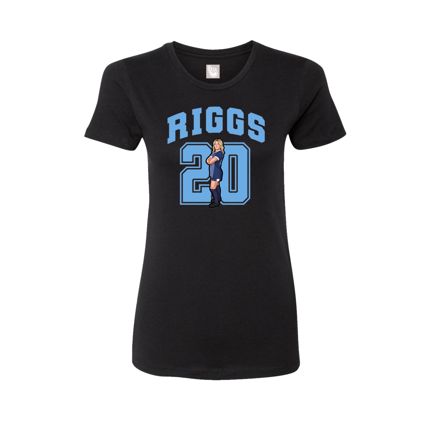Fitted Women's Tee — Number in Black