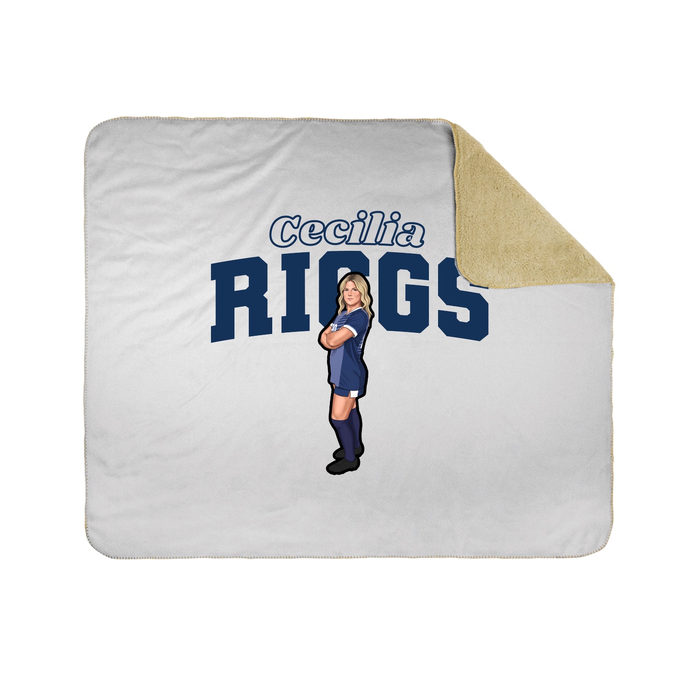 Throw Blanket — Name Arch in White