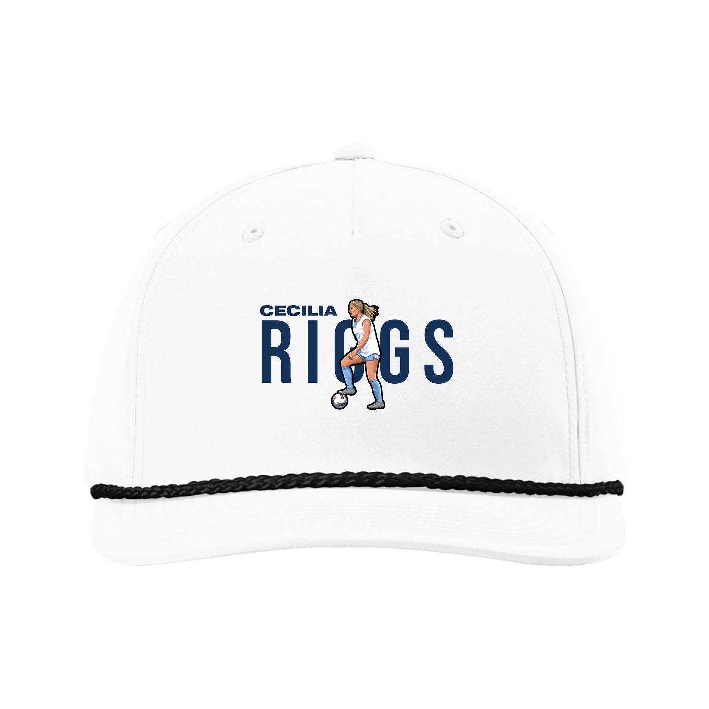 Five-Panel Classic Rope Cap — Player Name in White