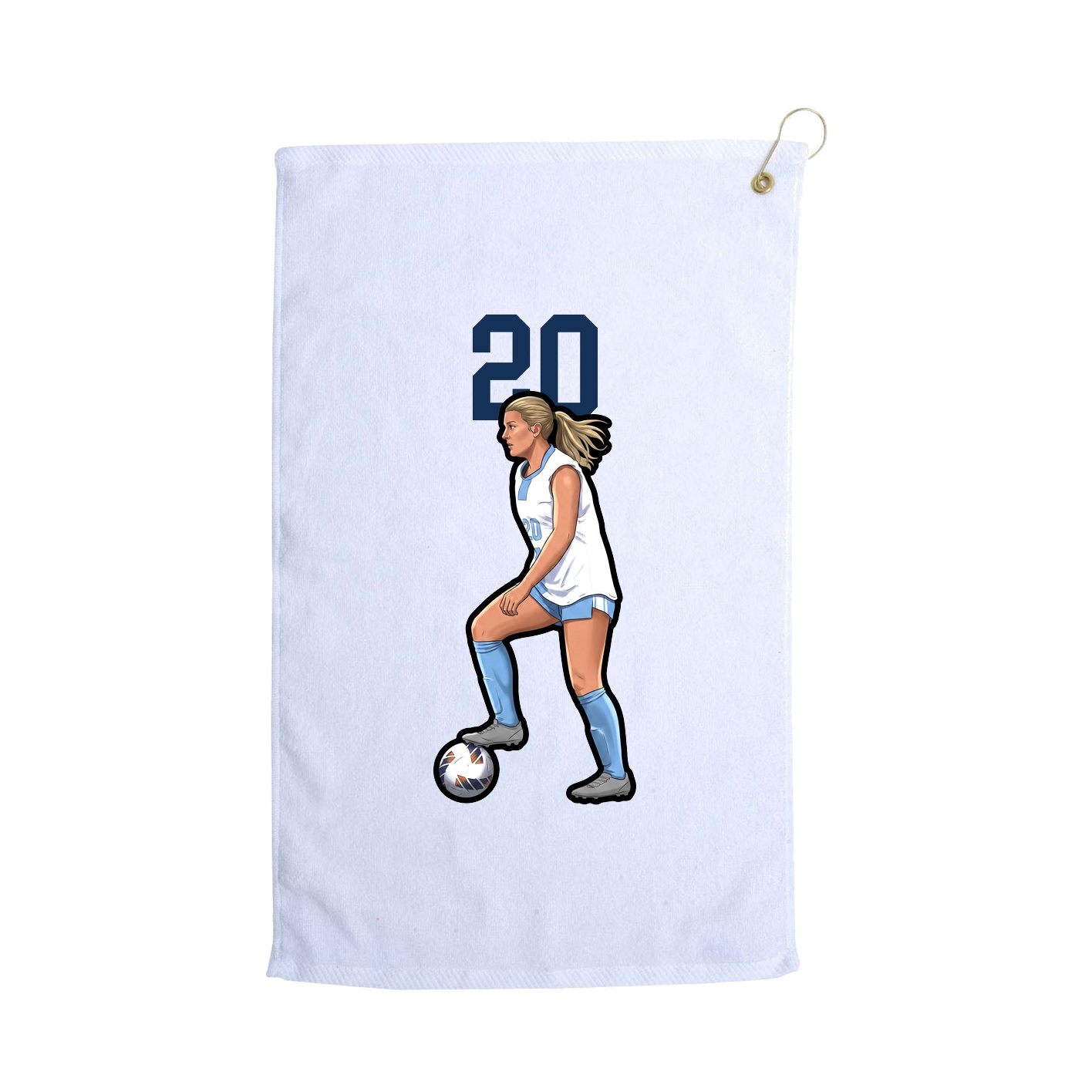 Golf Towel — Number Top in White