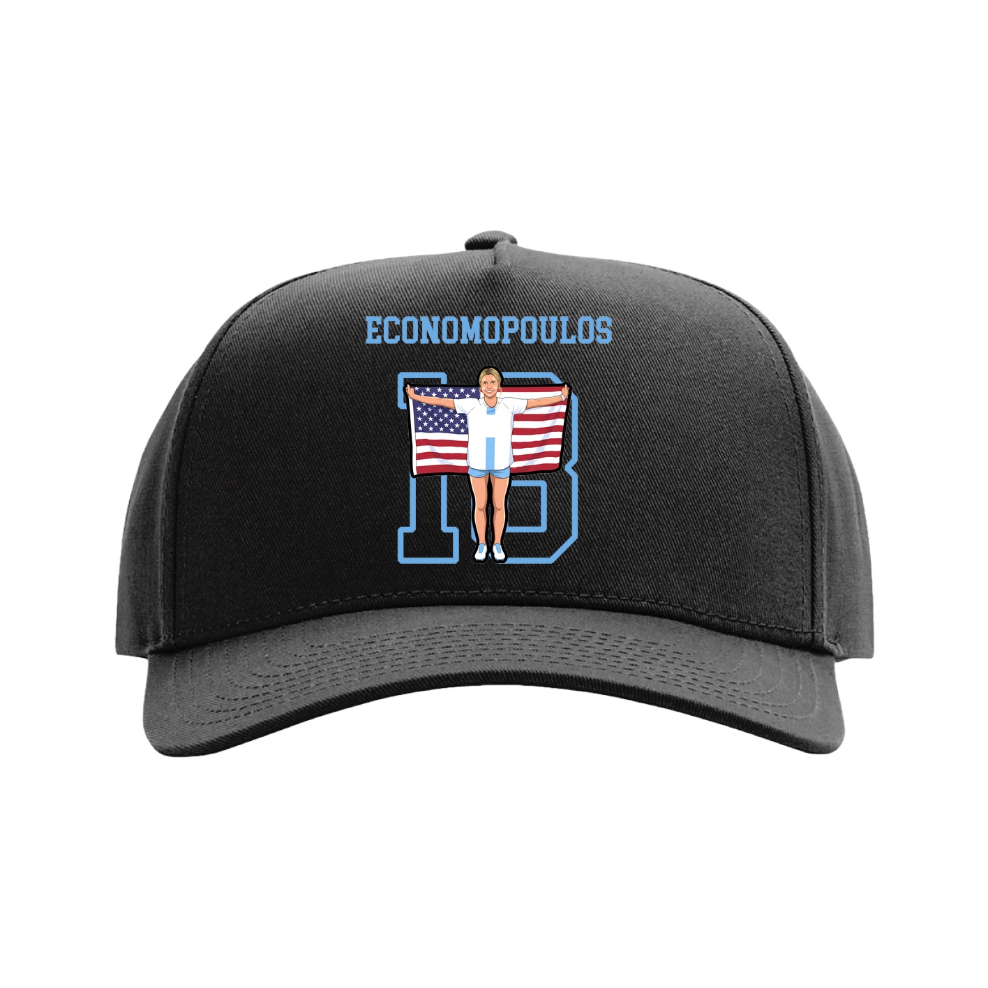 Full Fabric Five-Panel Champ Cap — Shirsey in Black