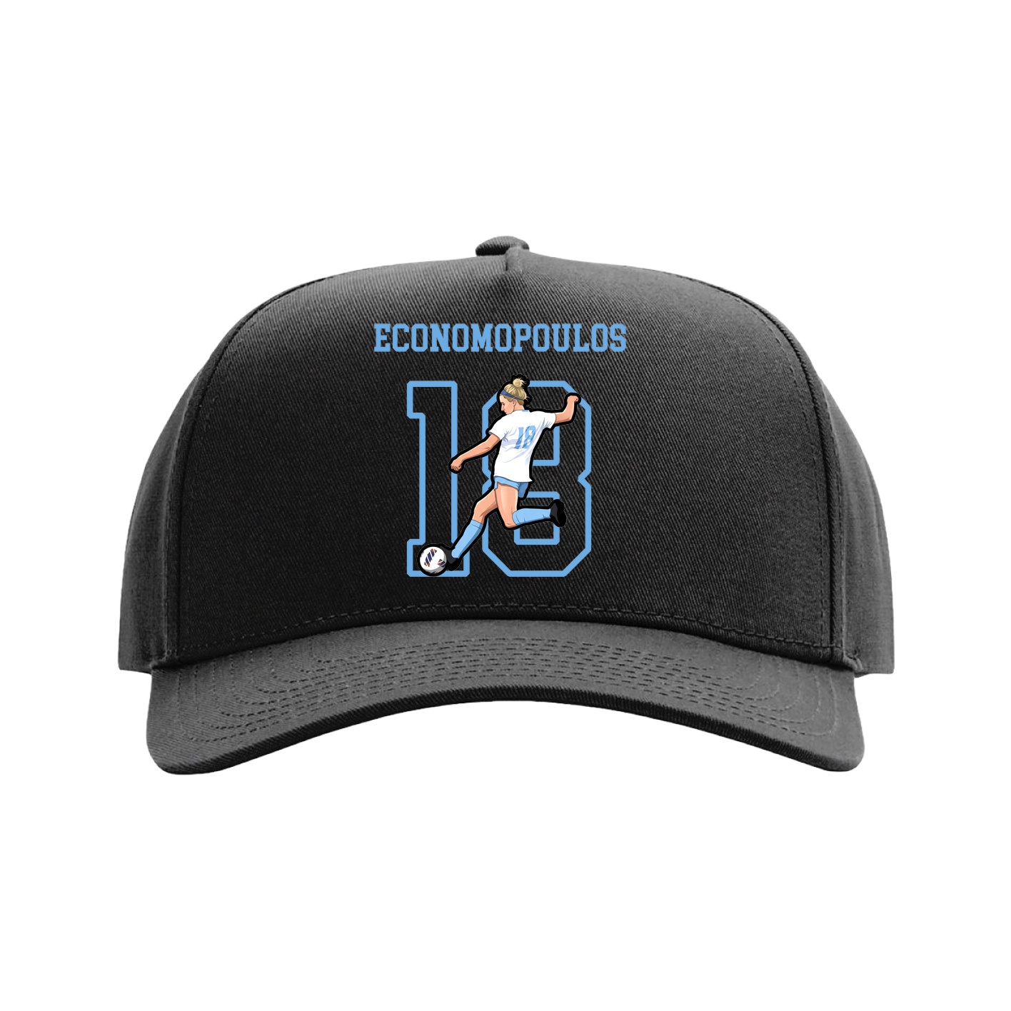Full Fabric Five-Panel Champ Cap — Shirsey in Black
