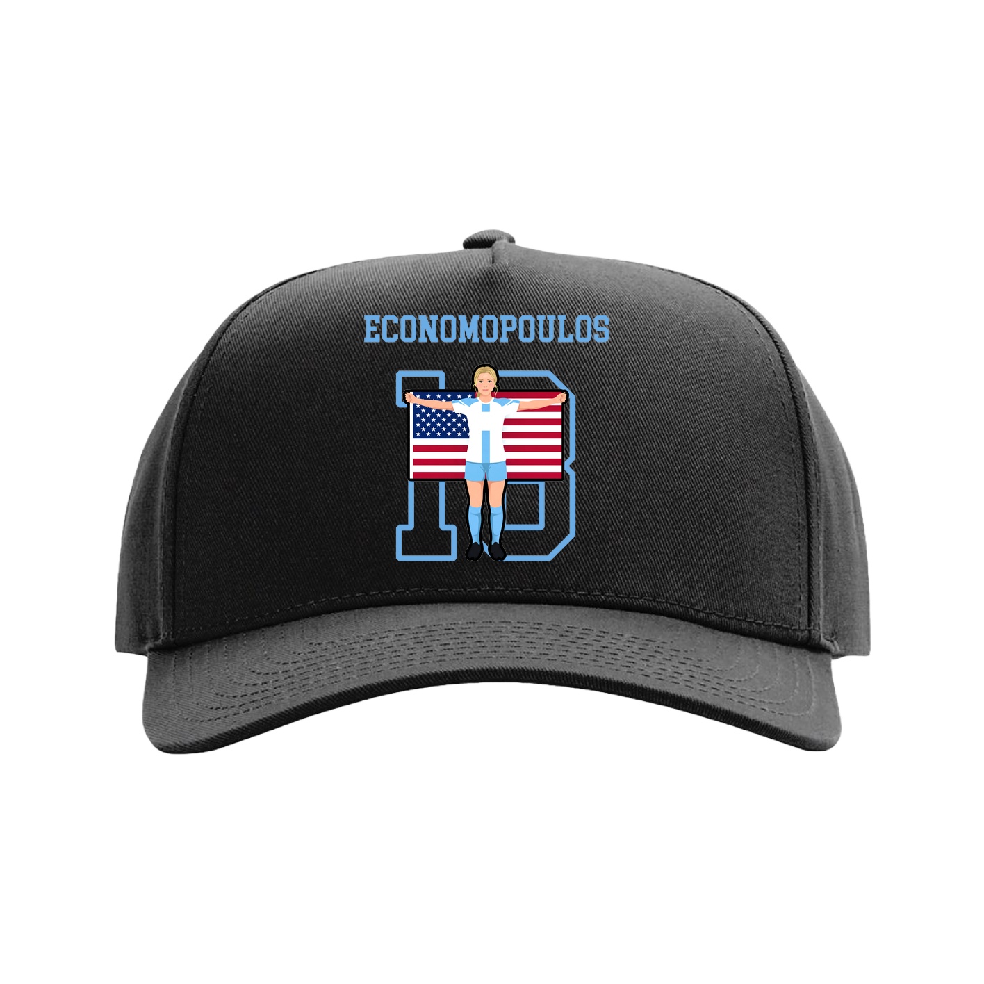Full Fabric Five-Panel Champ Cap — Shirsey in Black