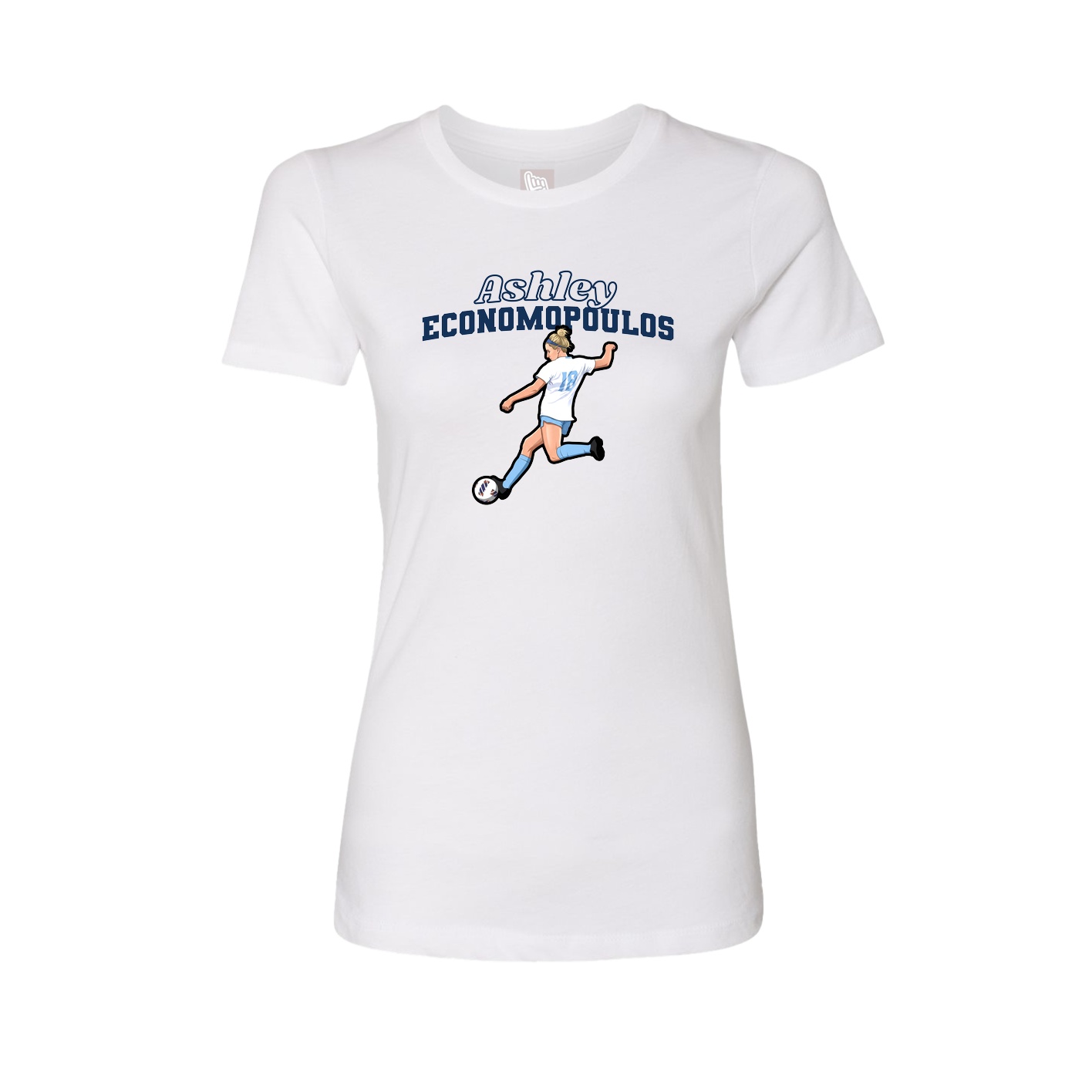 Fitted Women's Tee — Name Arch in White