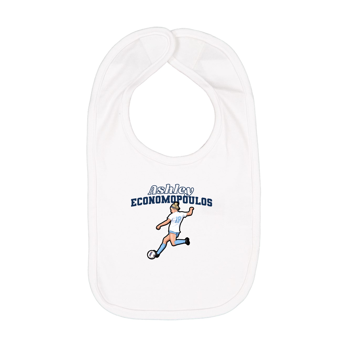 Infant Bib — Name Arch in White