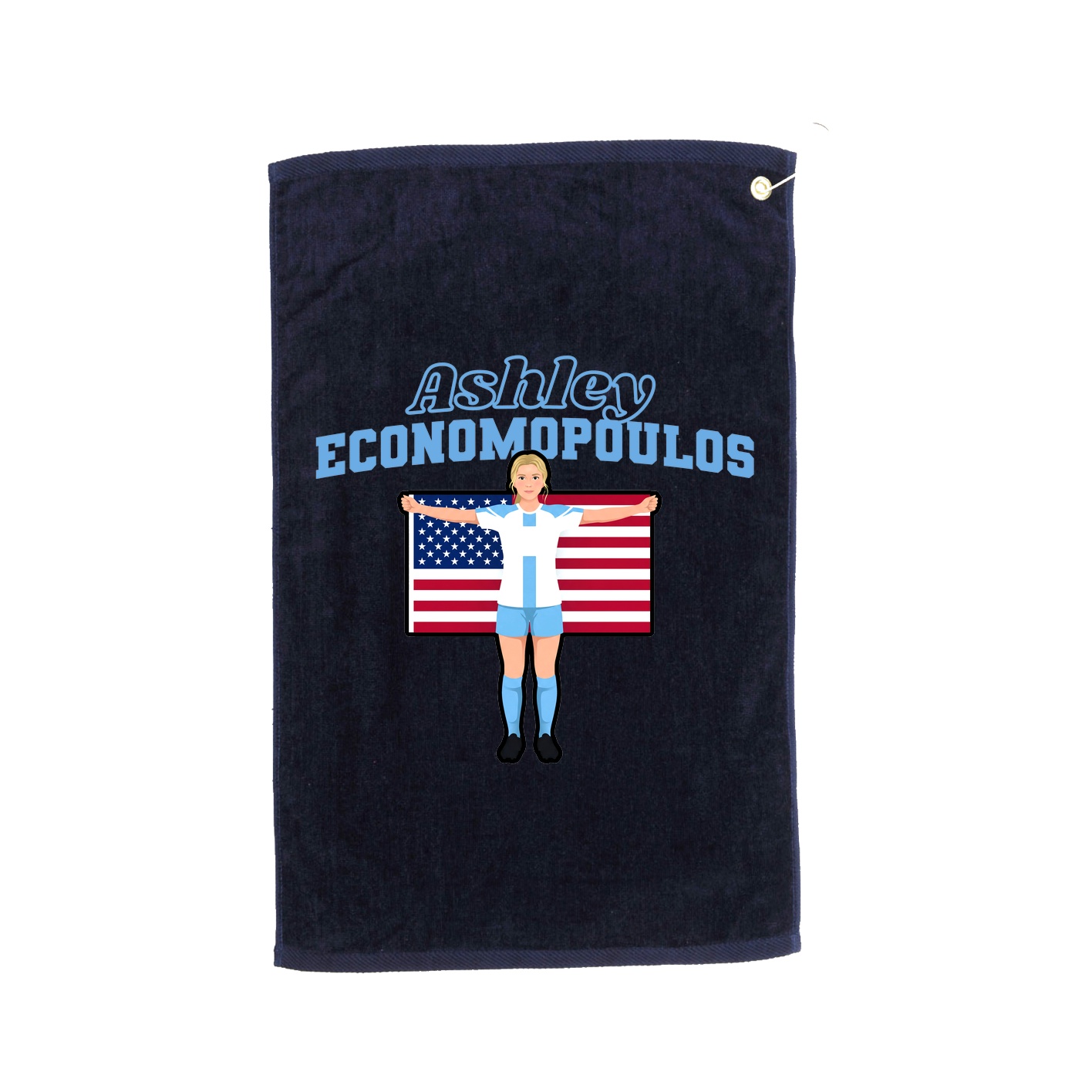 Golf Towel — Name Arch in Navy