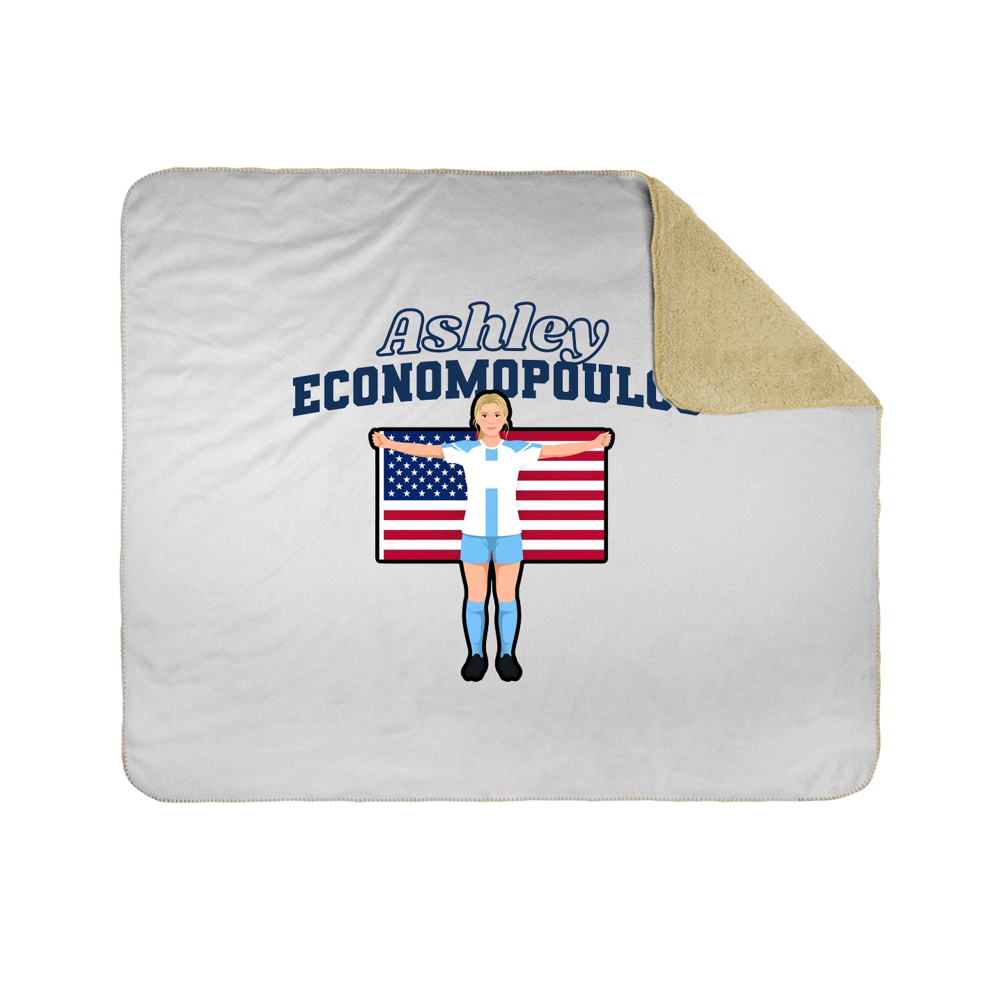 Throw Blanket — Name Arch in White