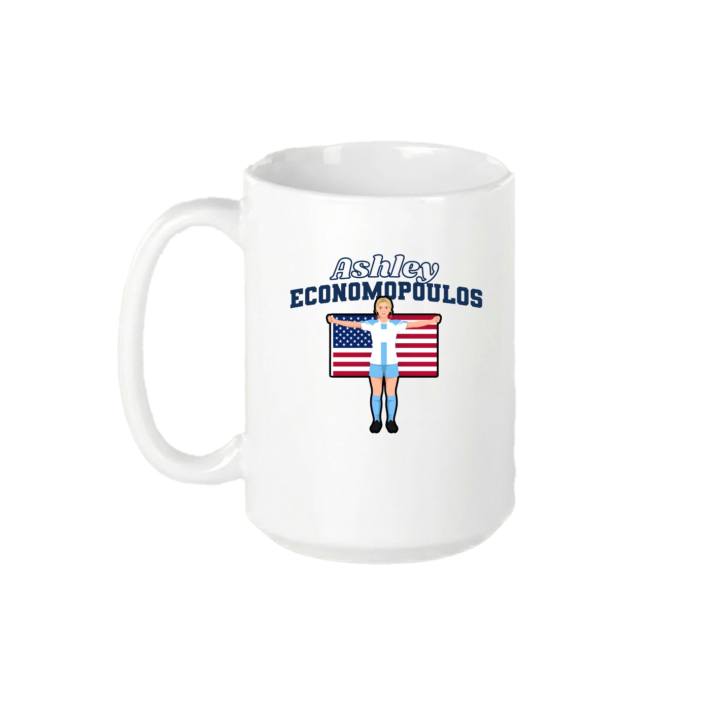 15oz Coffee Mug — Name Arch in White