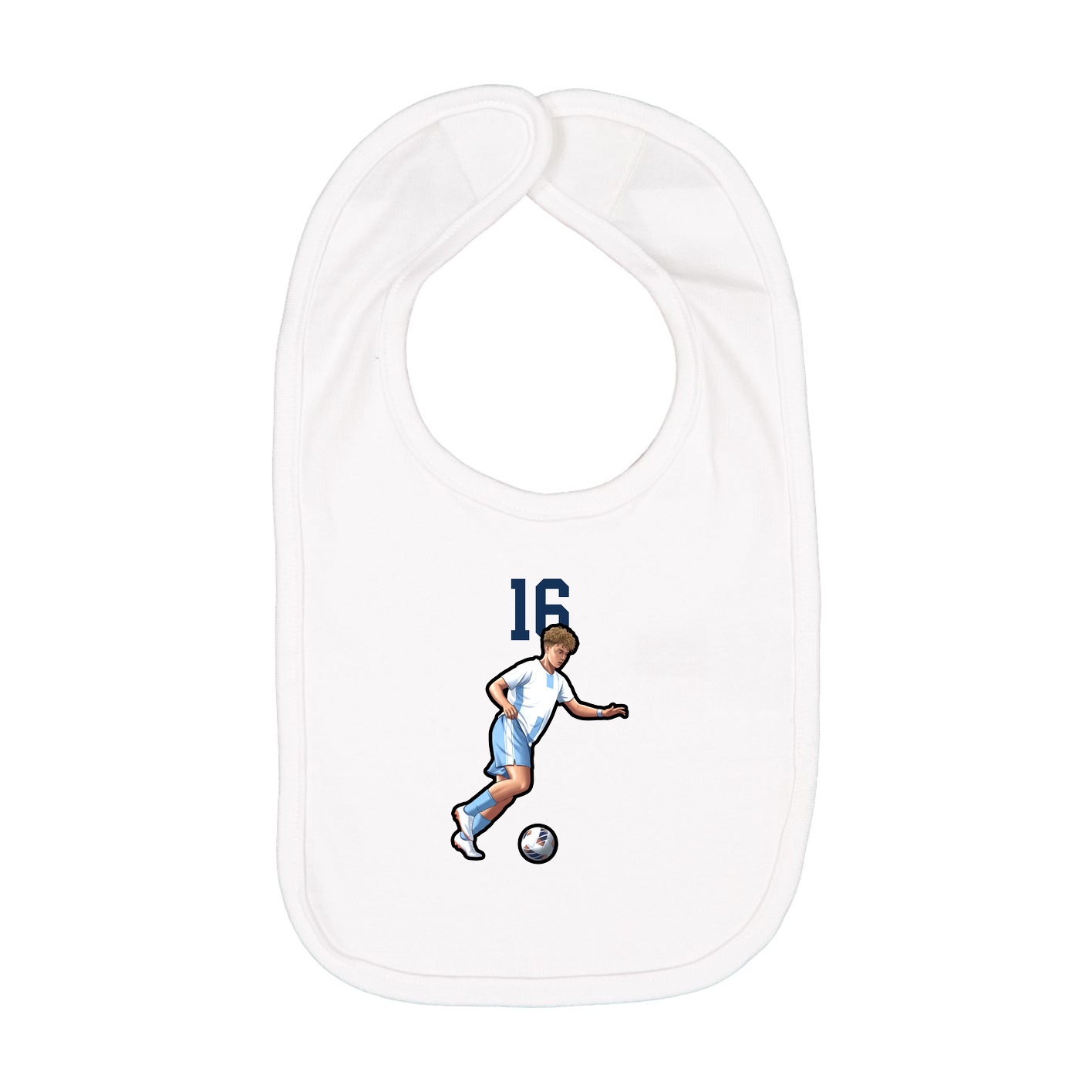 Infant Bib — Number Top in White